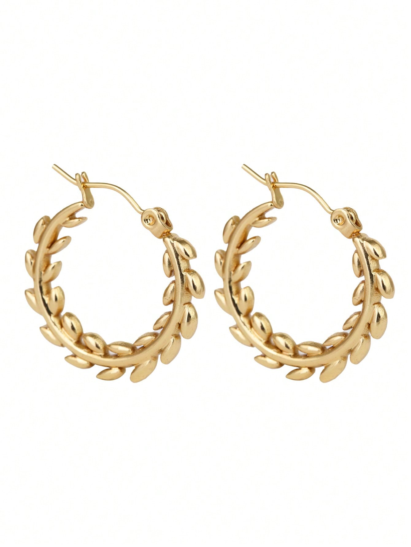 Women's Mini Circular Earrings, Made Of 18k Gold-plated Alloy, Small Ear Studs For Piercing, Jewelry Hammered Wire Earrings With Geometric Minimalist Twisted Polished Ear Hugging Hoops--1