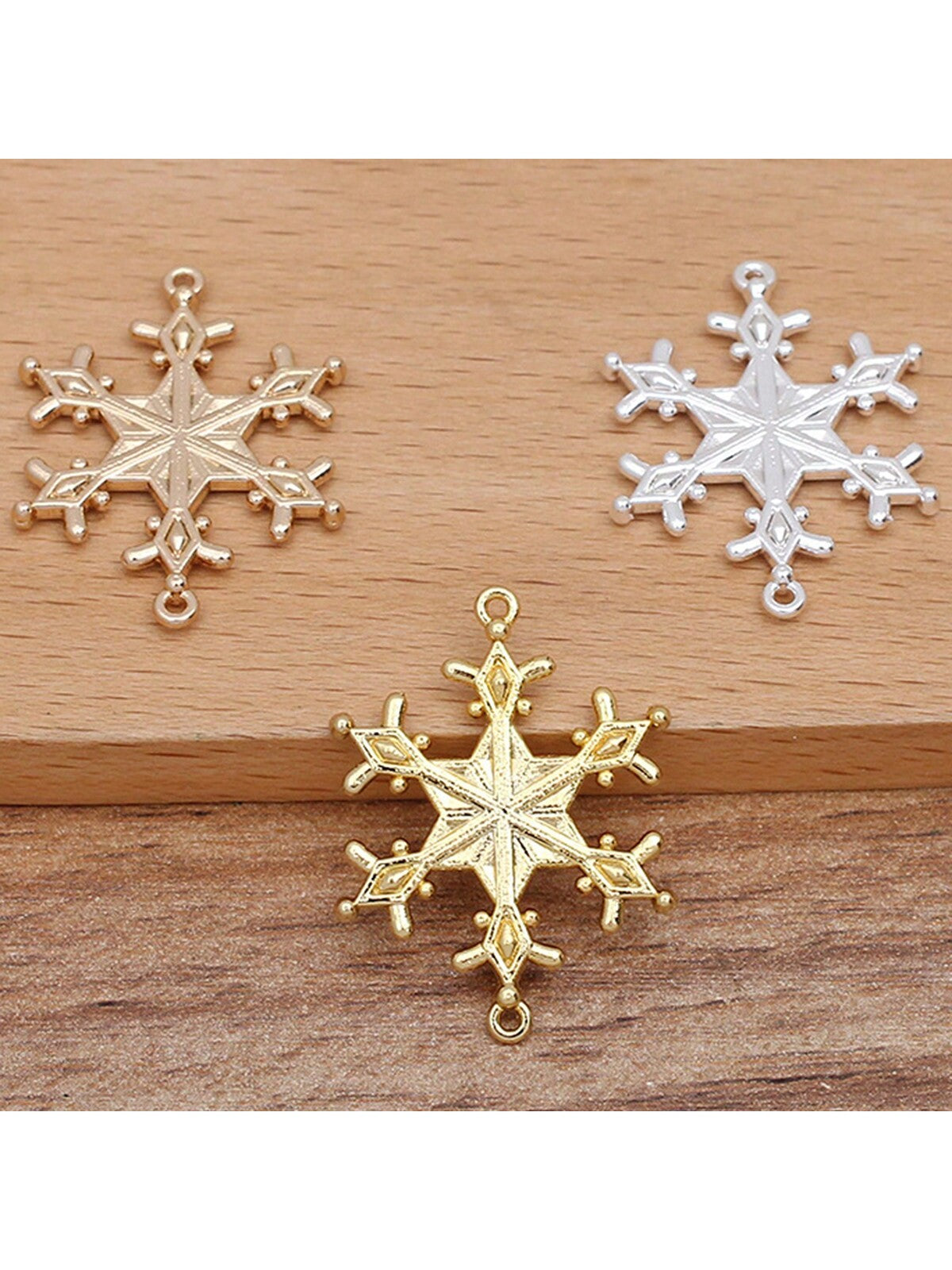 New Christmas Snowflake Pendant Christmas Series Copper Charms For Diy Bracelet Necklace Pendant Christmas Jewelry Accessories--1