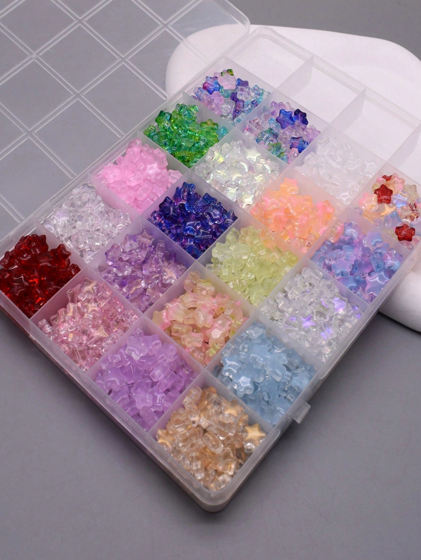 60pcs  8mm crystal  glass star beads DIY jewelry accessories for bracelets& necklace phonechain making-Multicolor-1