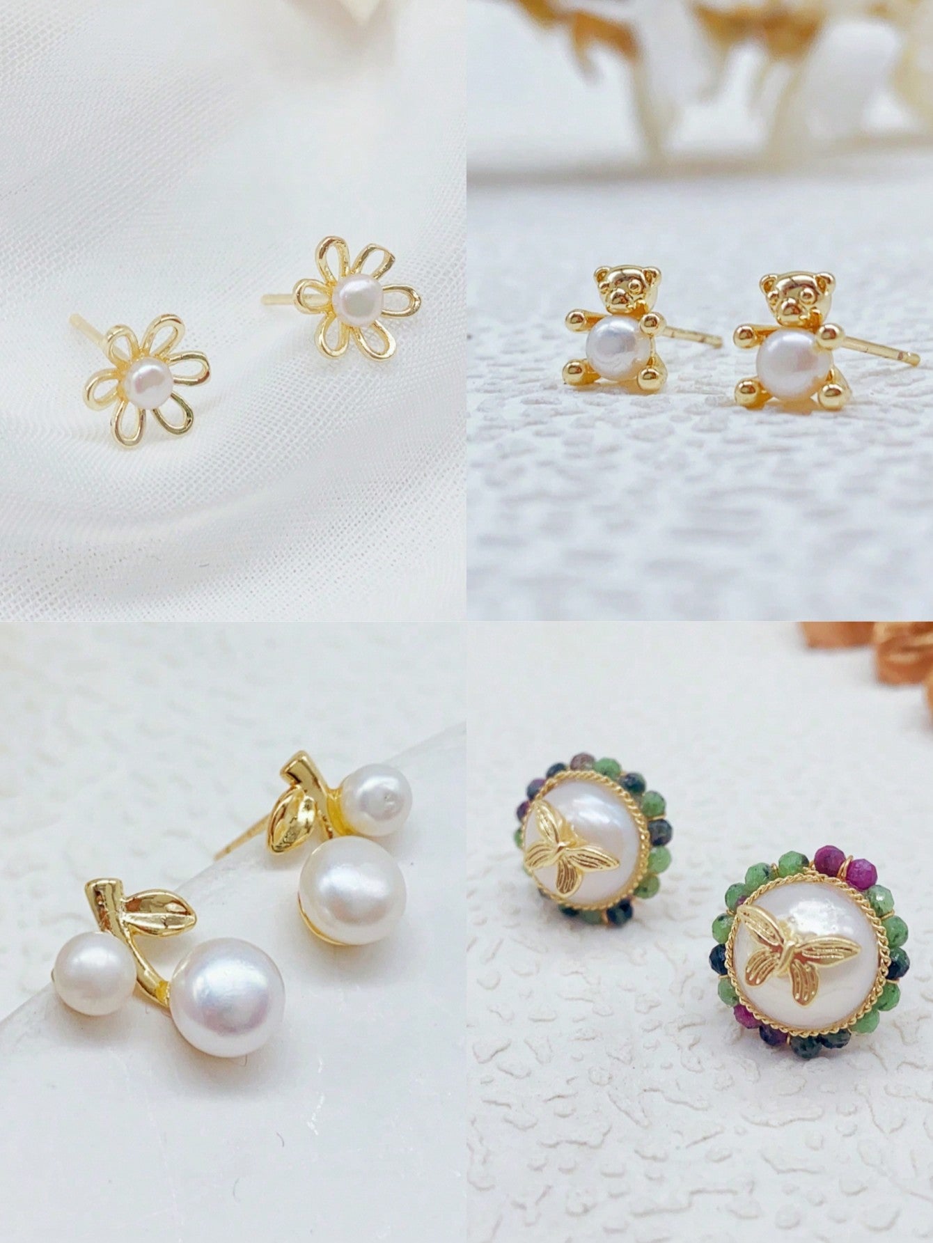 1pair Cultured Pearl Stud Earrings With Ins Style Design Suitable For Ladies' Daily Wear Or Formal Occasions, Elegant, Sophisticated, Retro, Versatile, Luxurious, Cool And Minimalist Style, Fashionable, Aesthetic And Makes You Slim. The Accessory Is-Multicolor-1