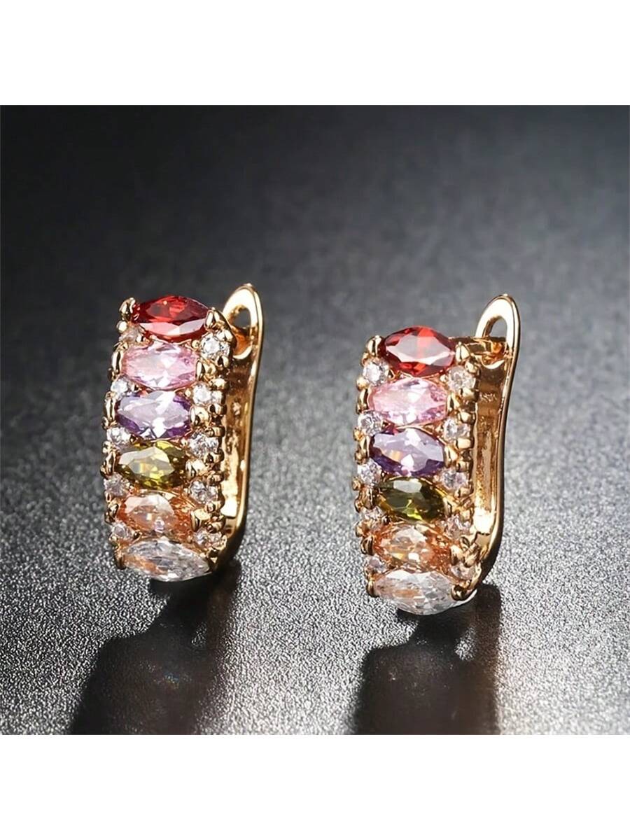 Buling Buling-like Design Multicolor Rhinestone Earrings That You'll Love-Colorful-1