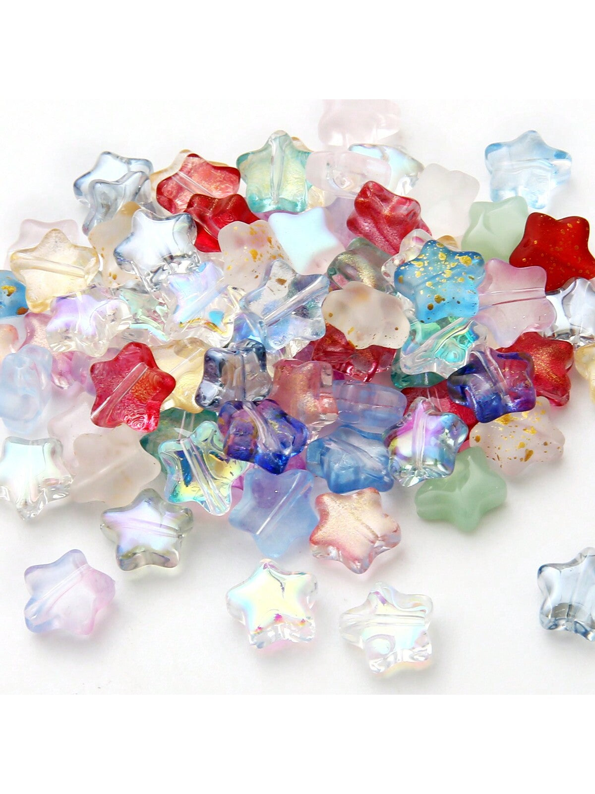 30pcs Transparent Star Shaped Glass Beads , Star Beads Loose Beads For Dly Jewelry Making Hand Craft Bracelet Necklace--1