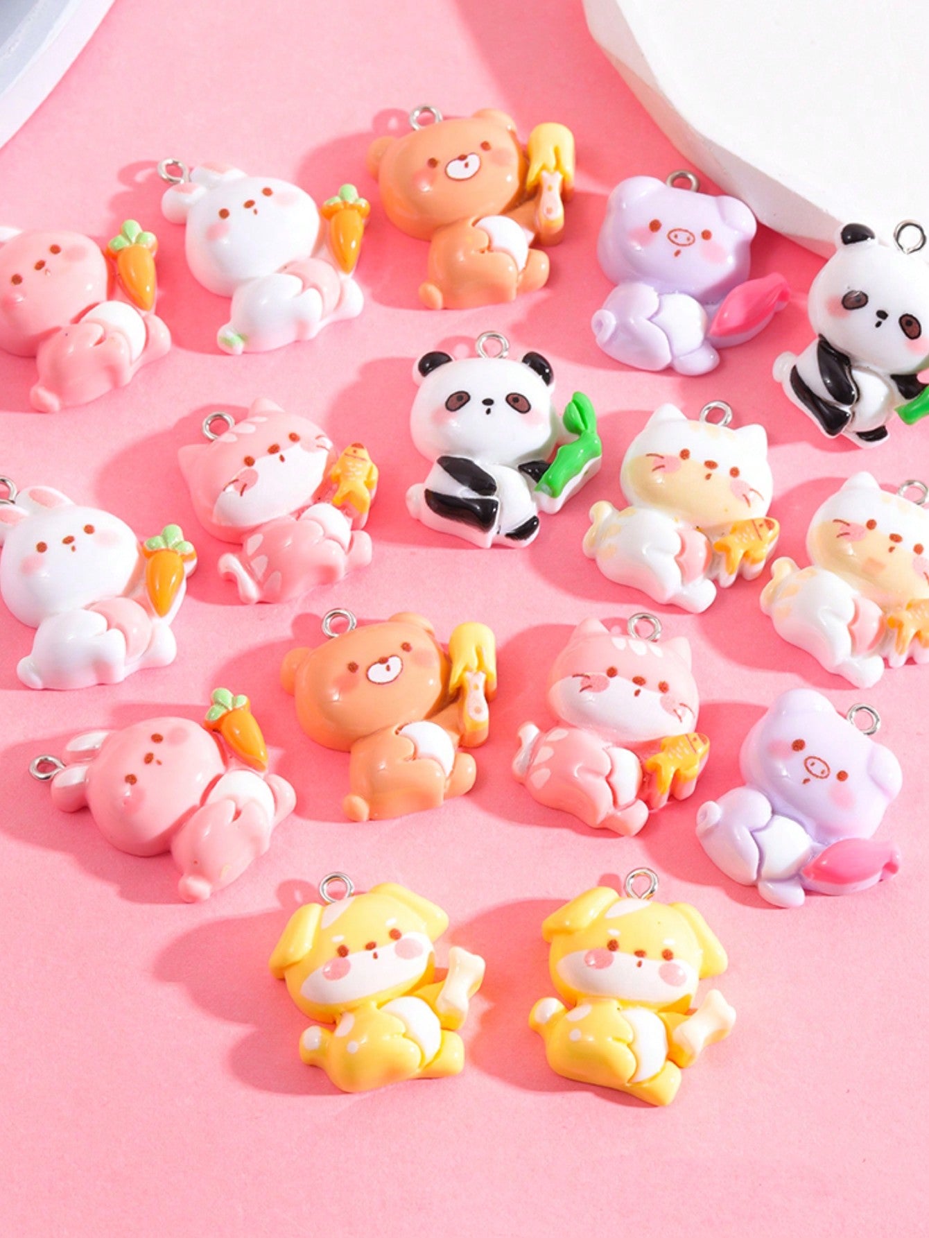 Random Style Cute Animal & Poultry Diy Jewelry Making Accessories Such As Necklace, Earrings, Pendant, Keychain, Etc--1