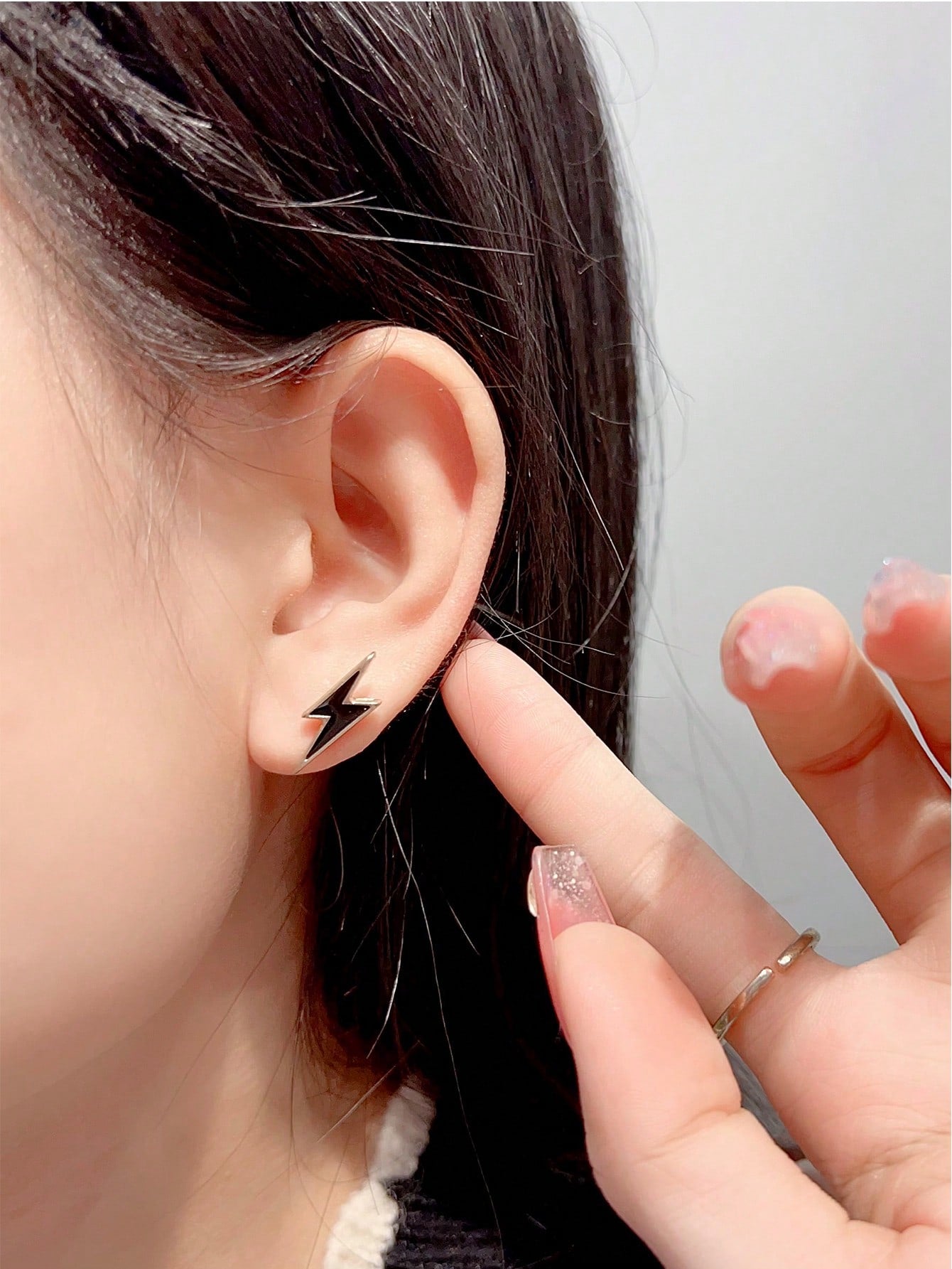 Couple Style Lightning Earrings--1