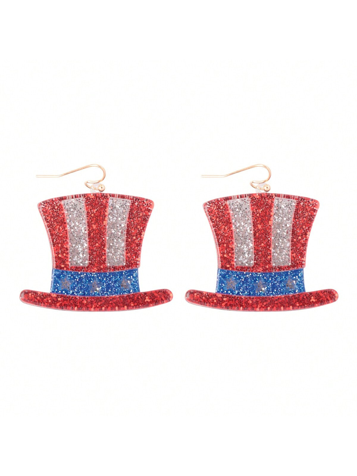 Acrylic Glitter Hook Earrings-Multicolor-1