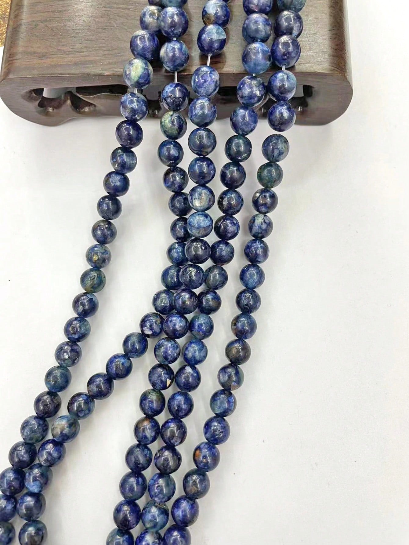 A String Of 22 Round Beads Imitating Blue Crystal Loose Beads, Handcrafted DIY Bracelets, Necklaces, Earrings, Sweater Chains, Accessories, Suitable For Birthday Parties-Blue-1