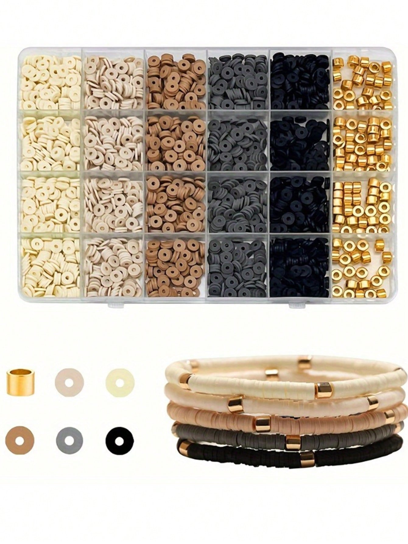 Coffee Bracelets For Women Bracelets Making Kit Clay Beads For Jewelry Making Clay Beads For Bracelets Making Bracelet Clay Bead Kit Friendship Bracelets Making Kit For  Clay Beads-2350 Tablets-1