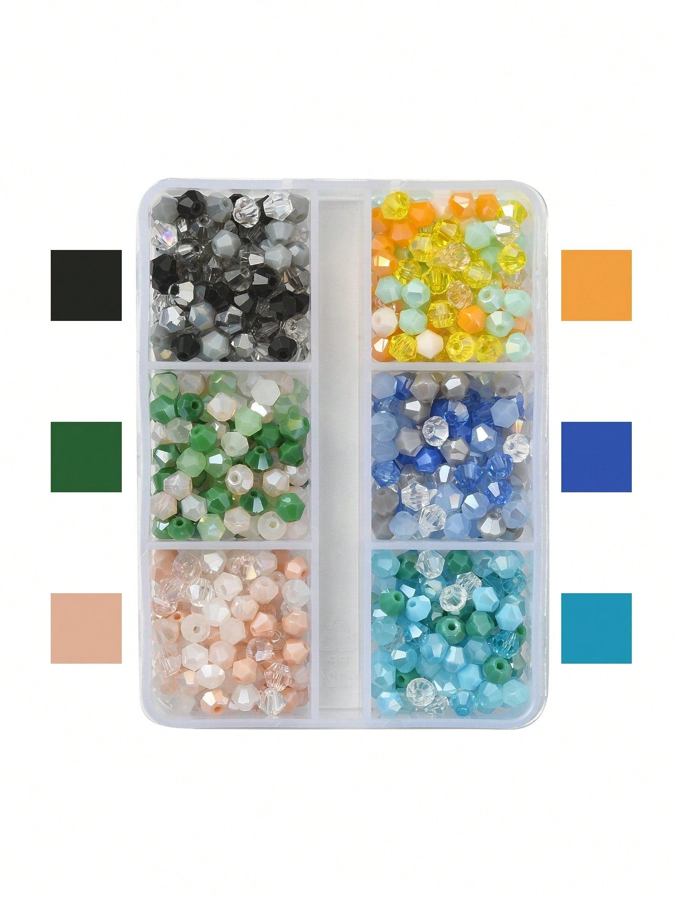 Approximately 550pcs 4mm Mixed Color Electroplated Glass Beads For Diy Bracelet & Necklace Making-Multicolor-1