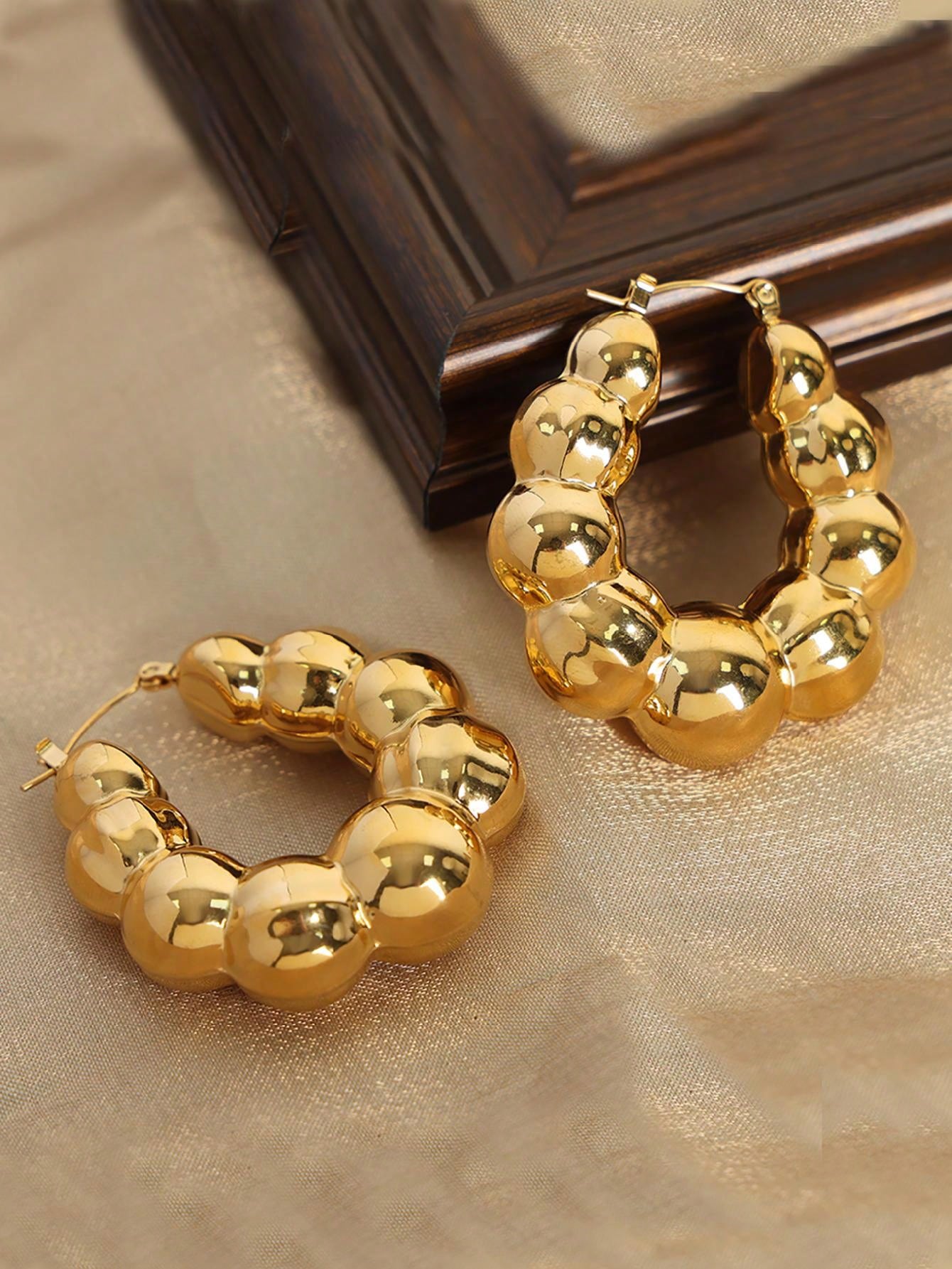 Hoop Earrings-Yellow Gold-1