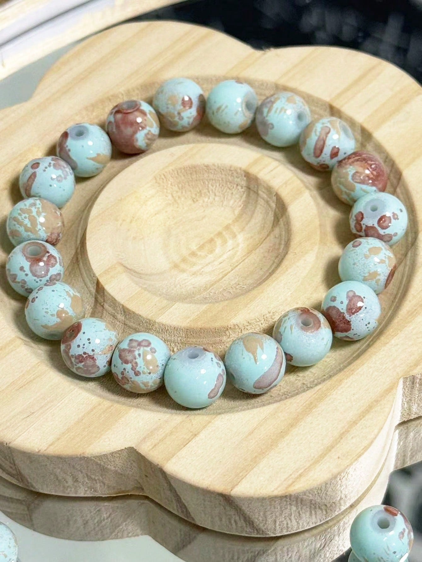 A Pack Of 40, Including Approximately 110g Packaging, Duck Blue Bracelets, And A Pack Of Approximately 3 To 4 Wearable Single Ring Bracelets. Chinese Minimalist Decorative Bracelets Can Be Strung Into Necklaces, Bracelets, And Earrings, Which Can Be-Teal Blue-1