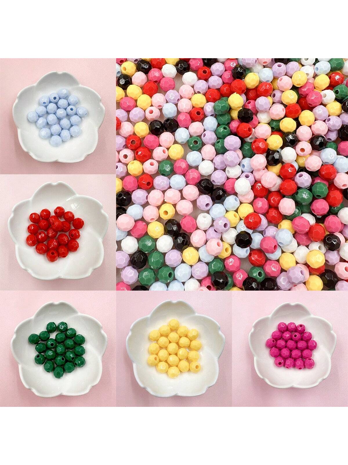 20pcs 10mm Candy Color Disco Ball Acrylic Round Spacer Beads For DIY Bracelet Necklace Jewelry Making--1