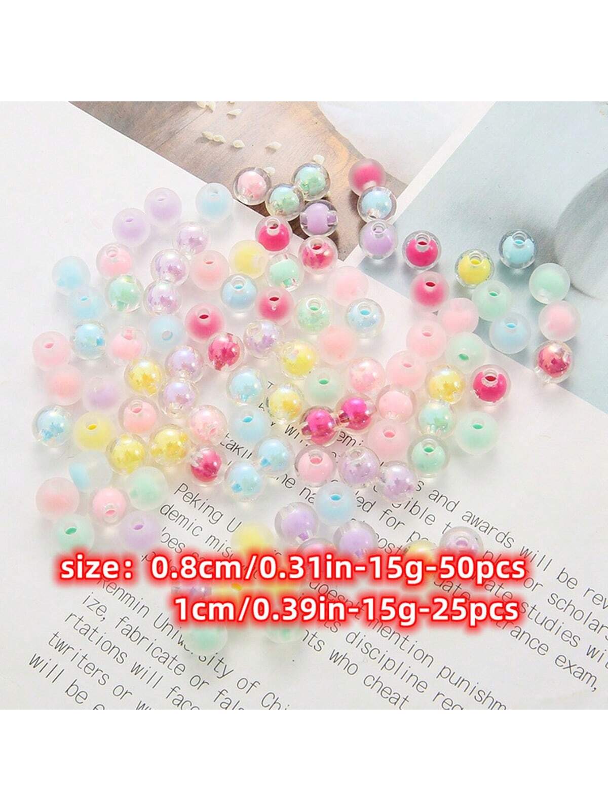 15g/Pack 8-10mm Bicone Beads Mix Color Matte & Ab Color Faceted Glass Beads For Diy Bracelet, Necklace, Phone Pendant And Other Accessories--1