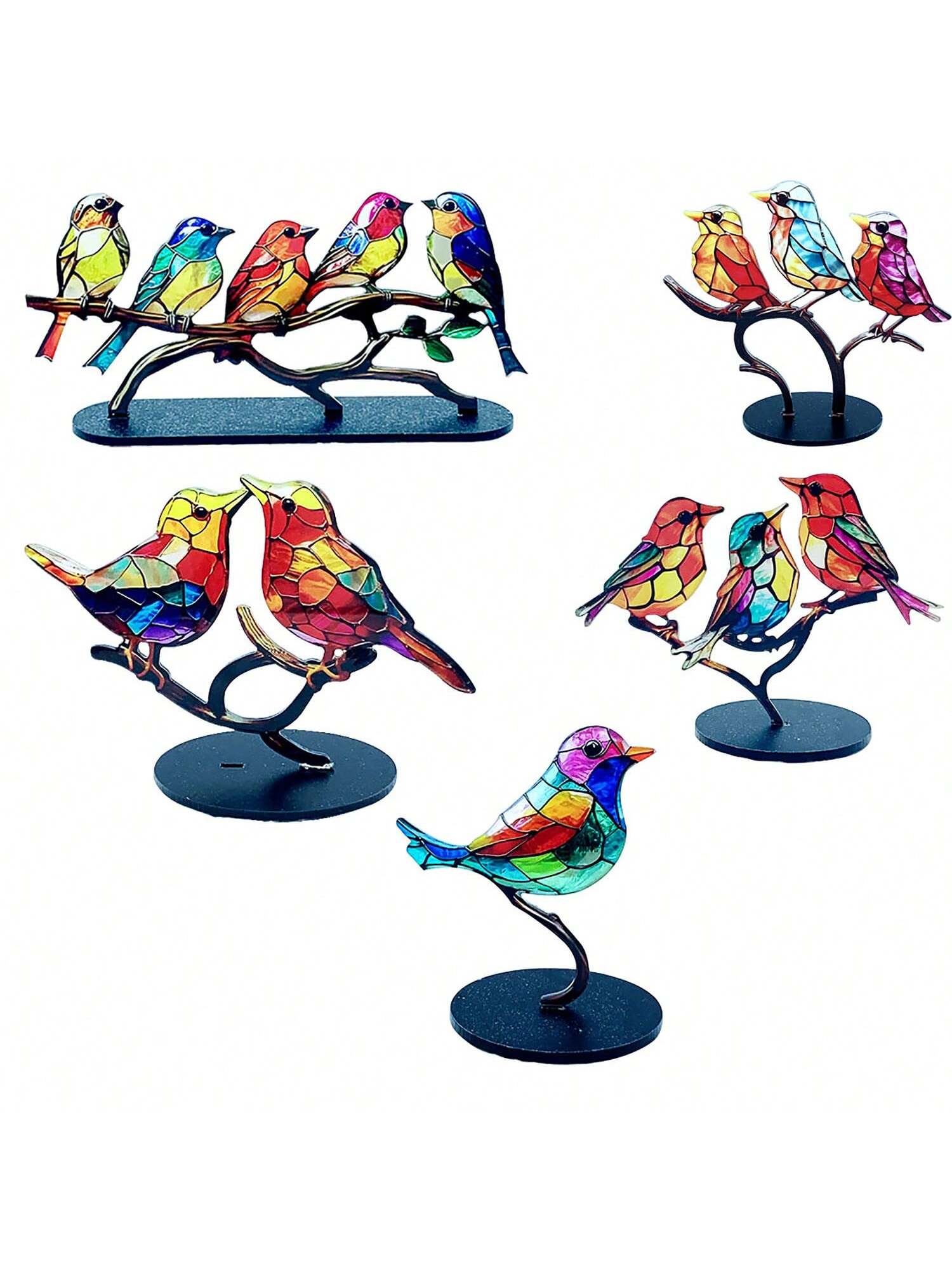 1 Piece Of Bird Home Decoration Acrylic Ornaments Flowers Bird Pendant Office Home Decoration--1