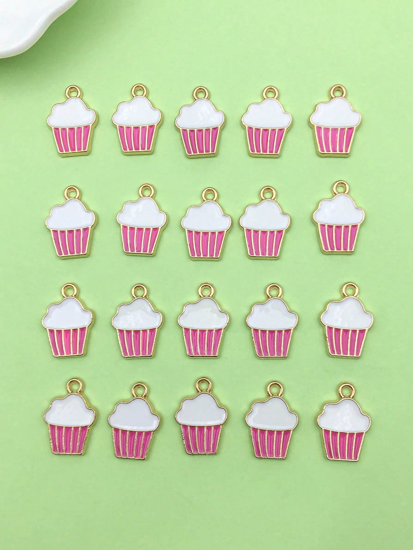 10pcs Fashion Enamel Cake Pearl Milk Tea Charm DIY Pendant For Bracelet Necklace Ear Jewelry Jewelry Making Jewelry Accessories-Pink-1