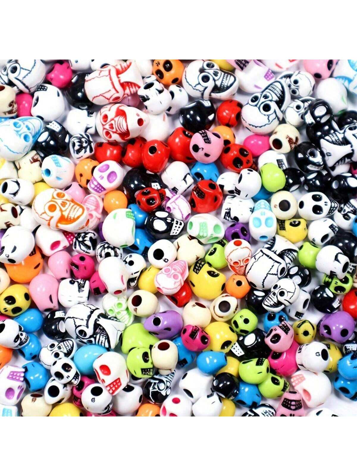 30g/Pack 10-20mm Assorted Halloween Style Acrylic Skull Beads For Diy Bracelet, Necklace, Mobile Phone Chain--1