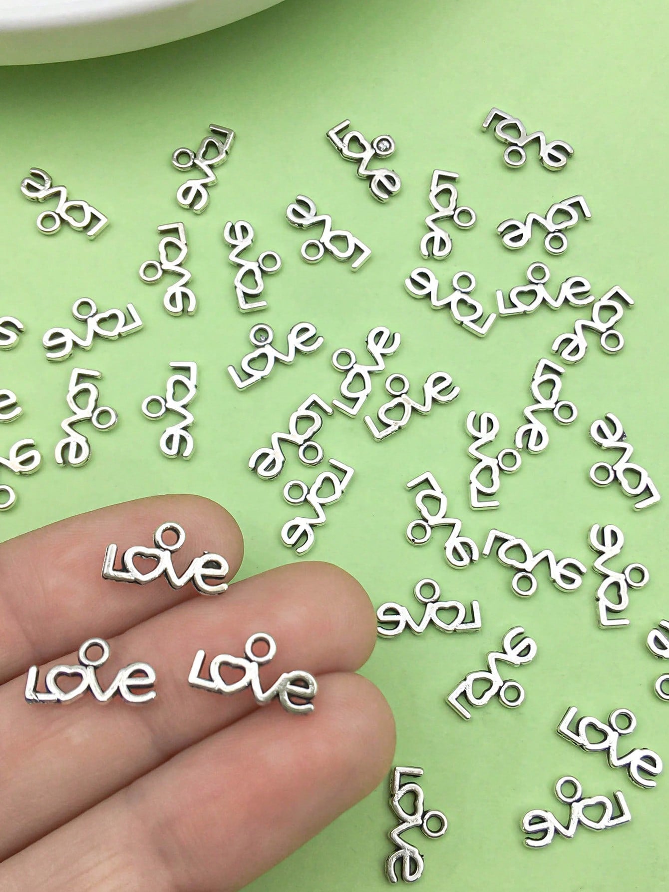 20pcs Antique Silver Alloy Charm DIY Pendant For Bracelet Jewelry Craft Making Accessories Jewelry Supplies-Silver-1