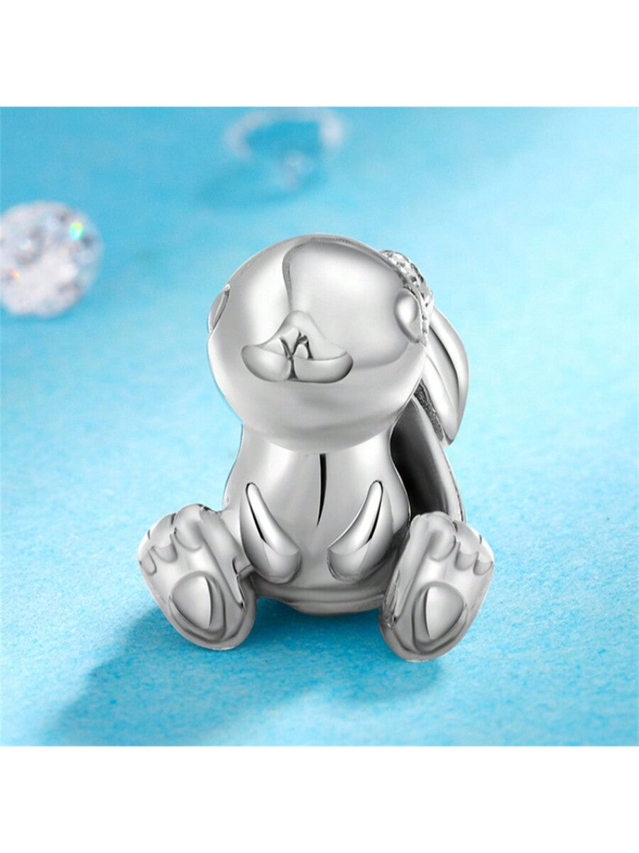 Fashion Rabbit Silver Beaded Diy Jewelry Beads Cute Pet Style Bracelet Accessories Birthday Gift-Silver-1