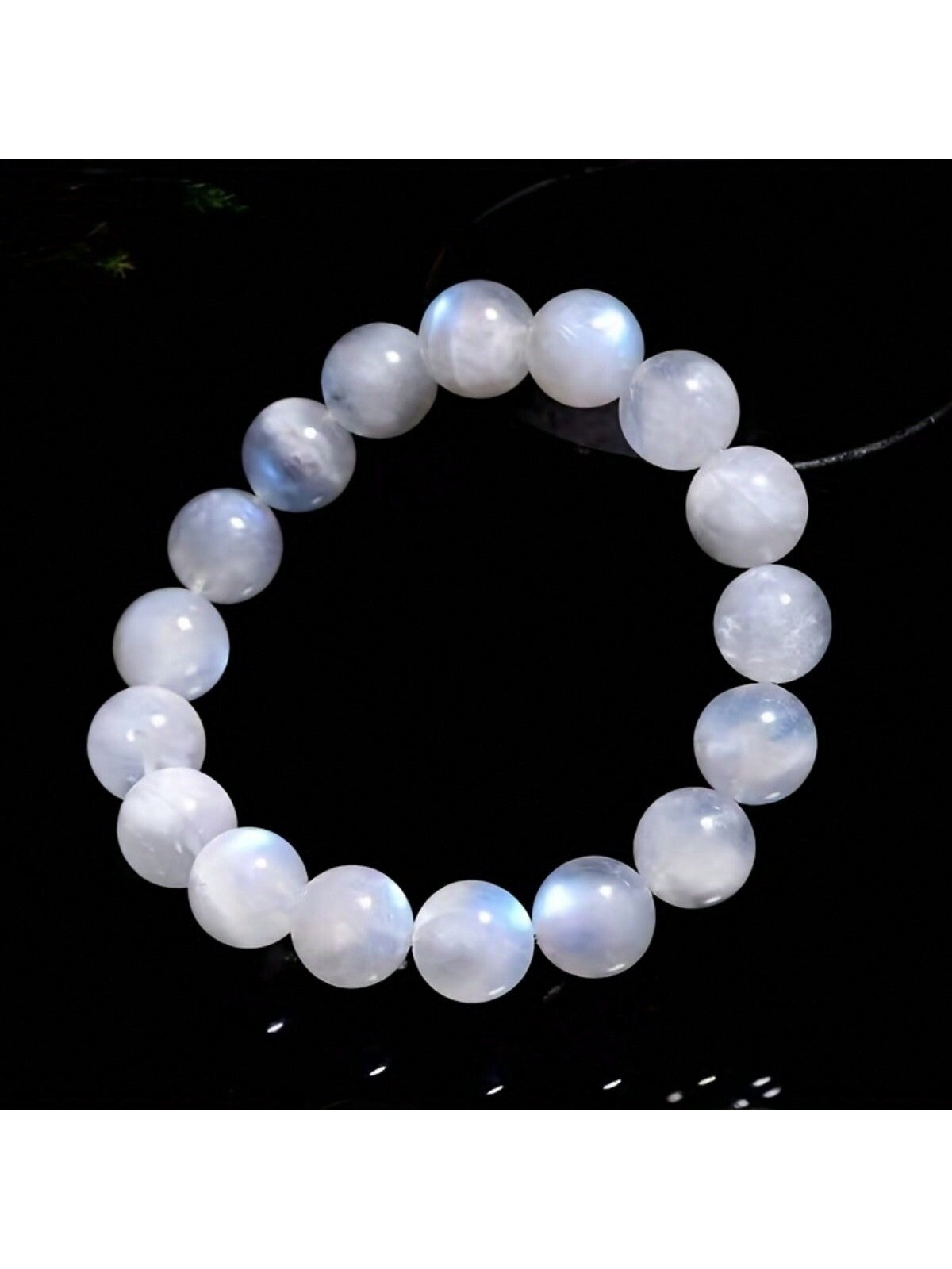 Pure Natural Blue Moonlight Crystal Bracelet, Crystal Bead Bracelet, Blue Crystal Bracelet, Blue Flash Crystal Bracelet-White-1