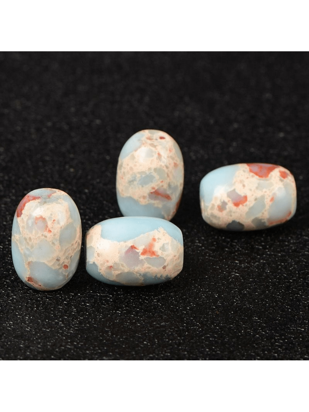 Mountain Stone Barrel-Shaped Beads-Baby Blue-1