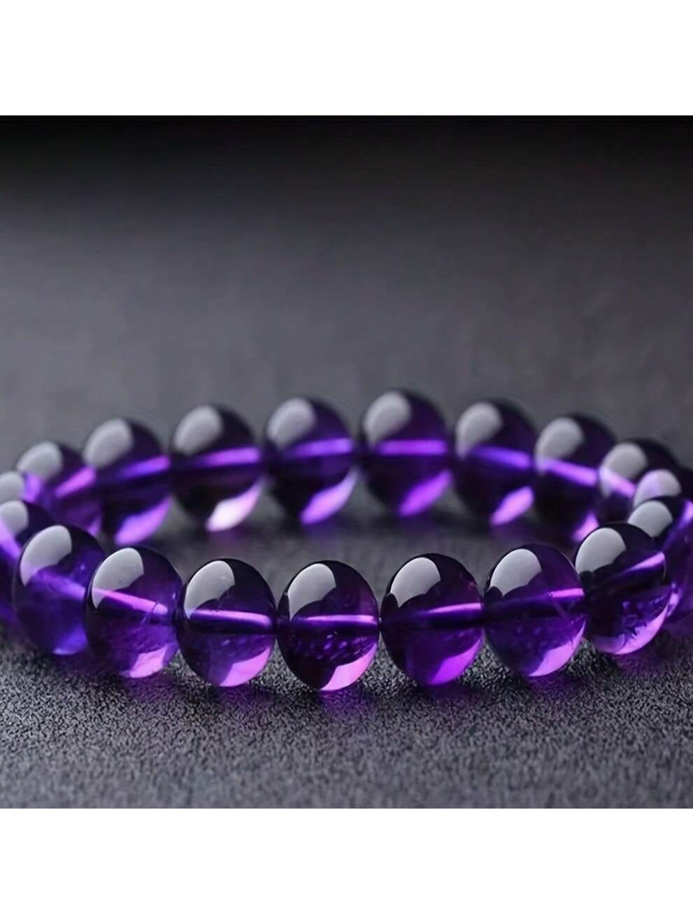 1PC Natural Amethyst Bracelet  Various Sizes 6mm 8mm 10mm 12mm Women's Bracelet Men's Bracelet Birthday Gift Christmas Gift Amethyst Ball Bracelet Amethyst Chain Healing Stone-Purple-1