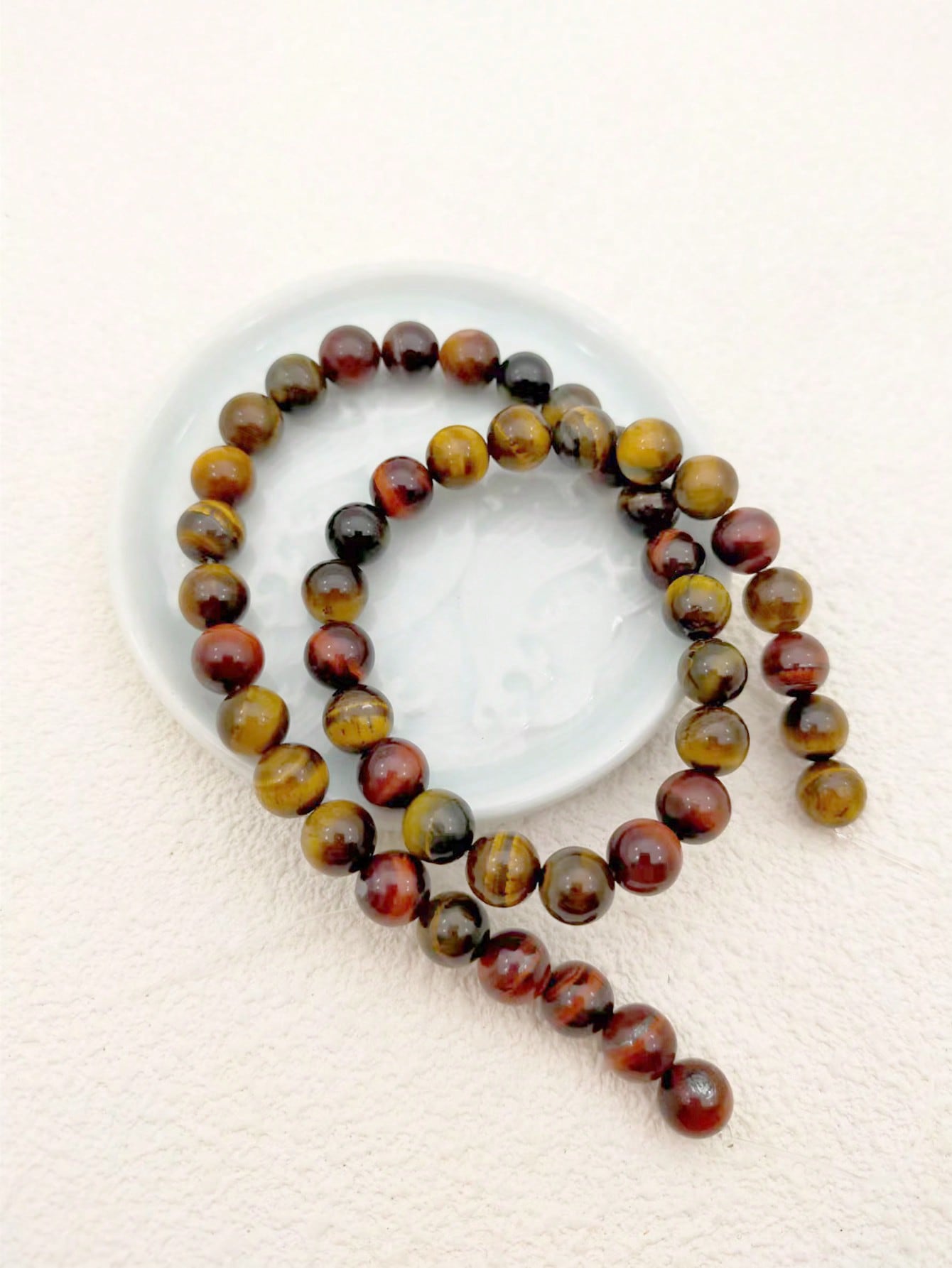 47 Pieces Of Three-Color Tiger Stone Beads Can Be Used As Bracelets, Necklaces, Etc.-Multicolor-1