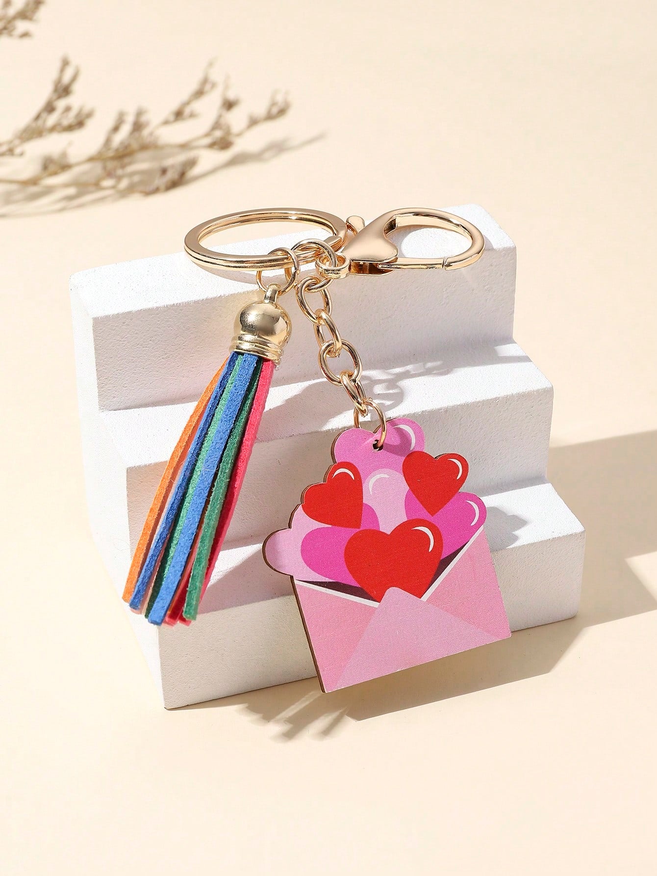 Valentine'S Day Pink Series, Love Tassel Keychain, Best Gift For Girlfriends And Best Friends On Festivals--1