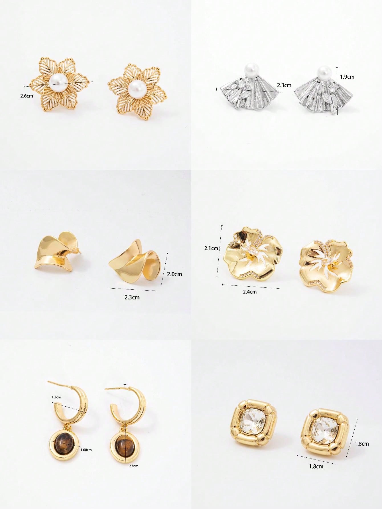 1pair Stylish & Delicate French Style Gold-Plated Earrings, Multiple Options, For Festival Or Valentine'S Day Gift--1