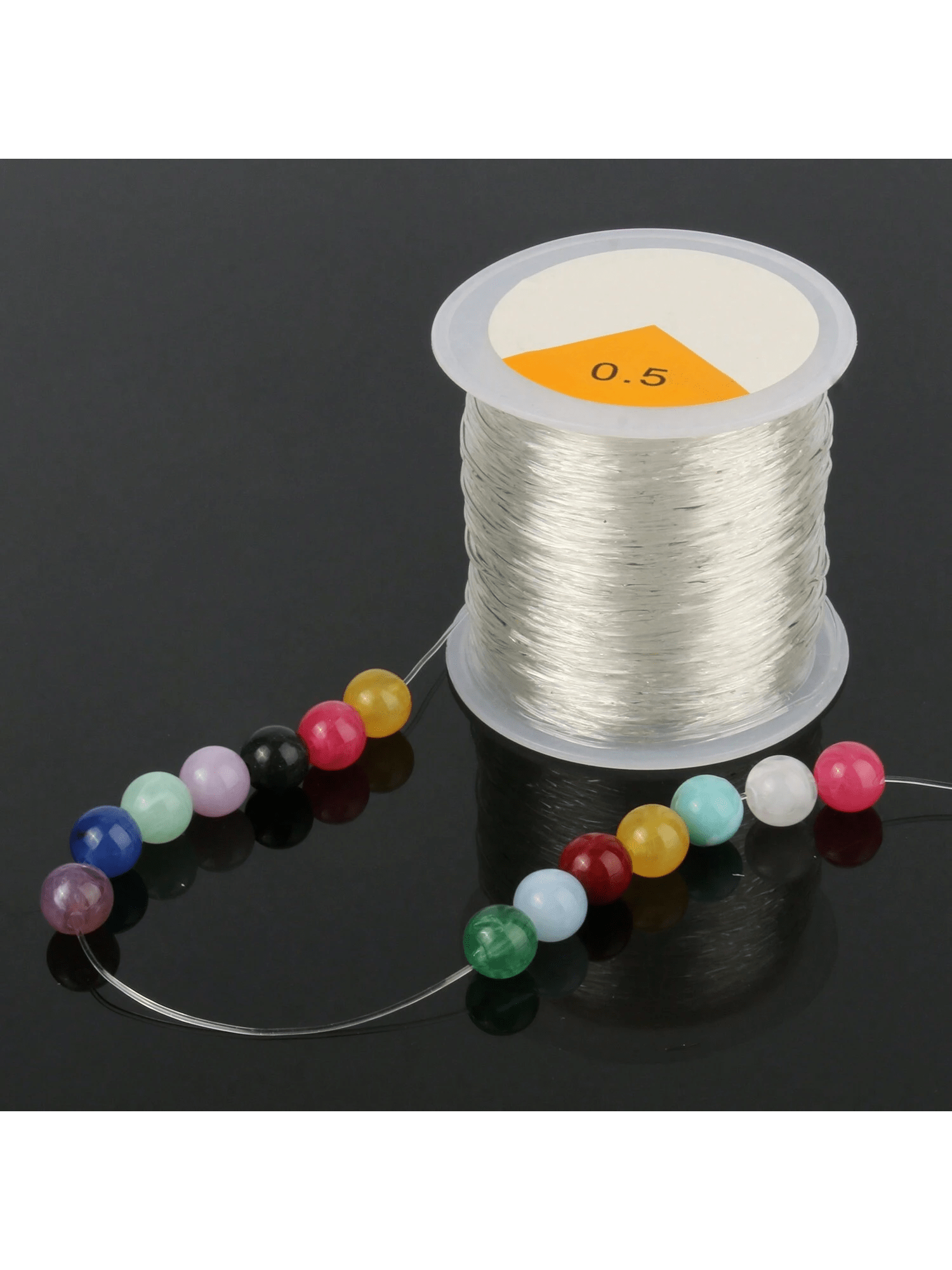 1pc Transparent Elastic Thread Beading Cord 0.4-1.0mm, 100m Long, For Diy Bracelet, Necklace And Jewelry Making--1