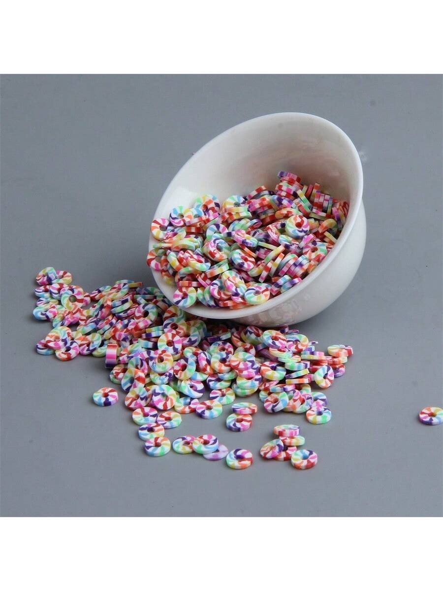 6mm And 300pcs Soft Ceramic Partitions Mixed In Colors, Cute Style, DIY Jewelry Bracelet Accessories Can Be Used As Small Gifts-Multicolor-1