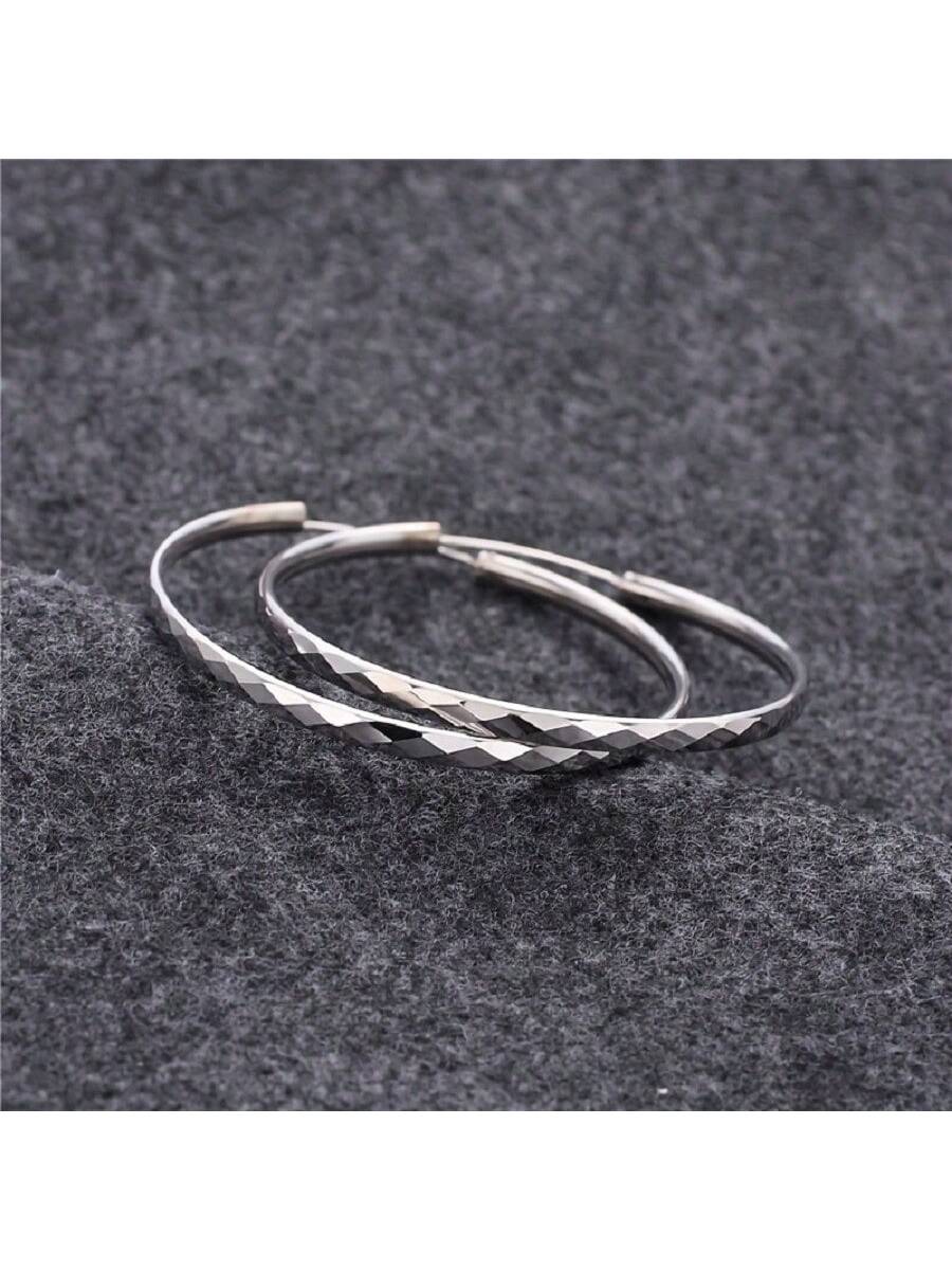 Hoop Earrings-Silver-1