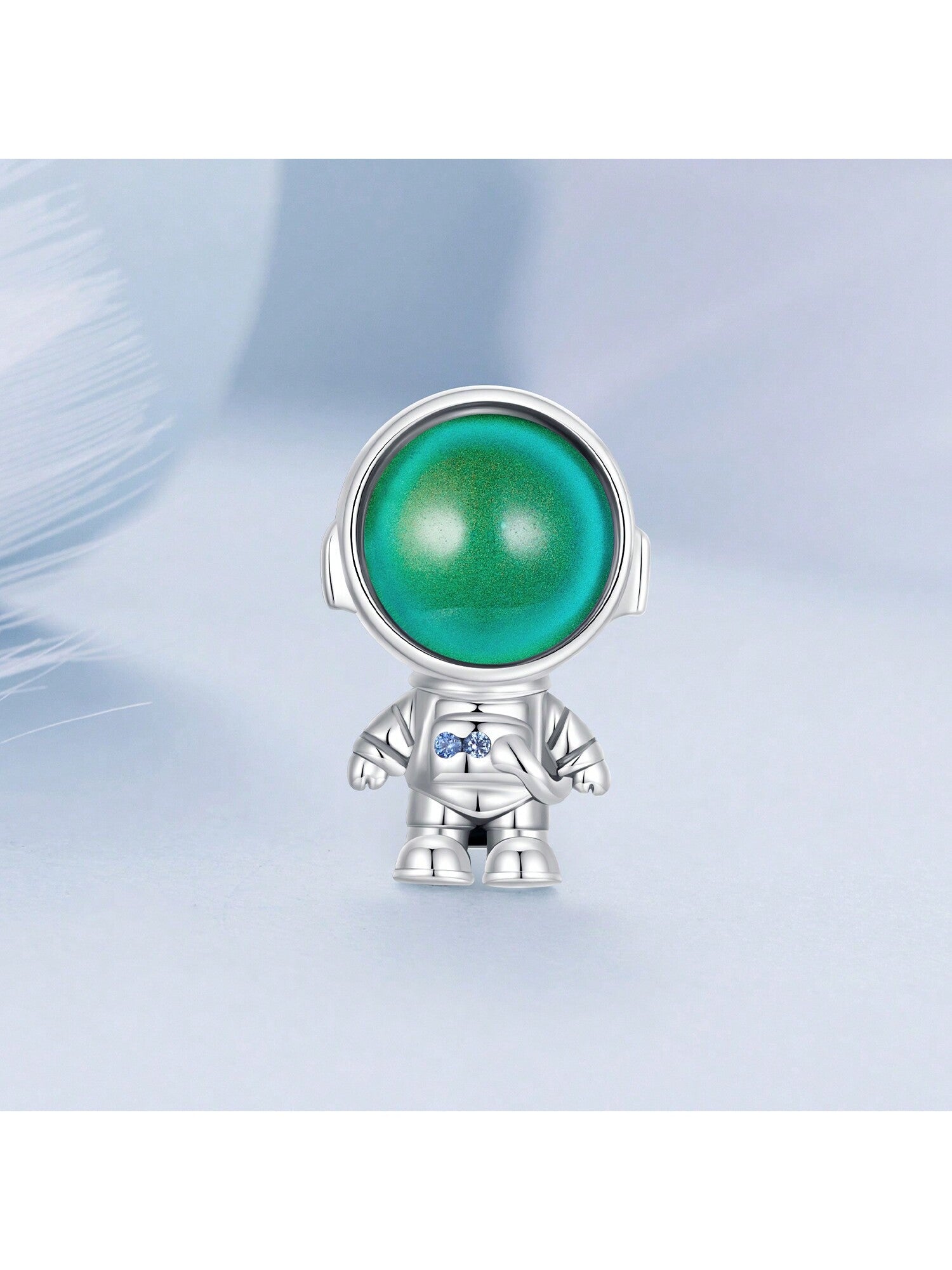 1pc Cubic Zirconia Astronauts Fun Beads Charm For Women DIY Bracelet And Necklace Fine Jewelry Making-Silver-1