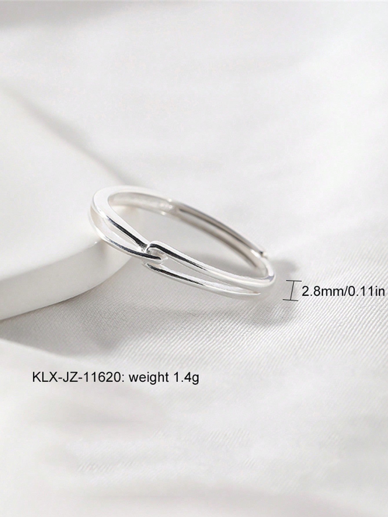 1pc Fashionable Simple 925 Sterling Silver Ring With Adjustable Opening For Women, Comes With Gift Box. This Unique And Elegant Ring Is Perfect For Daily Wear, Commuting And Special Occasions, Like Valentine'S Day And Weddings, A Good Choice For-Beige-1