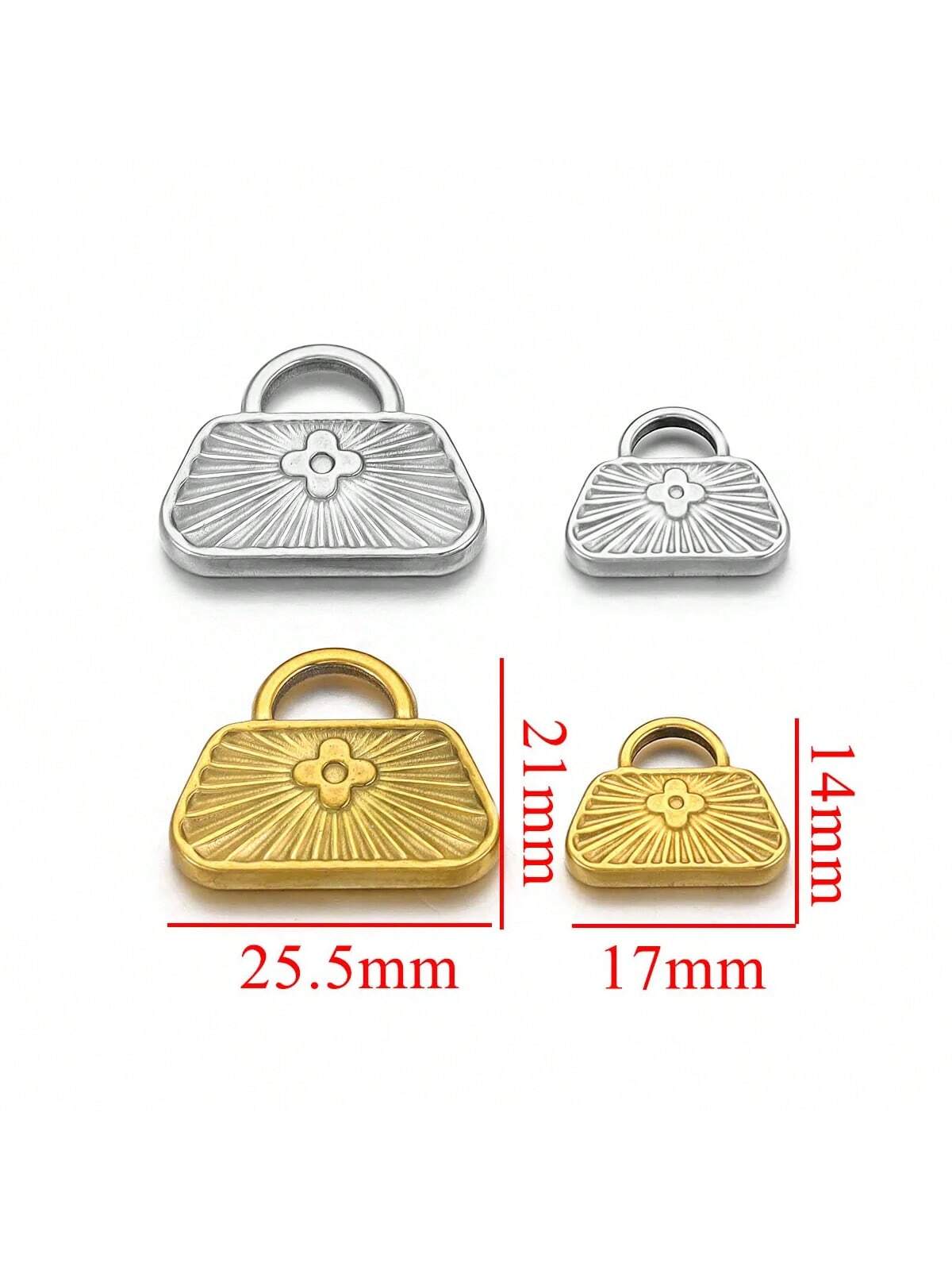 5 PCS 304 Stainless Steel Cross Pocket Lock Charm Pad Lock Charm Fits DIY Jewelry Accessories Necklace Bracelet Pendant--1