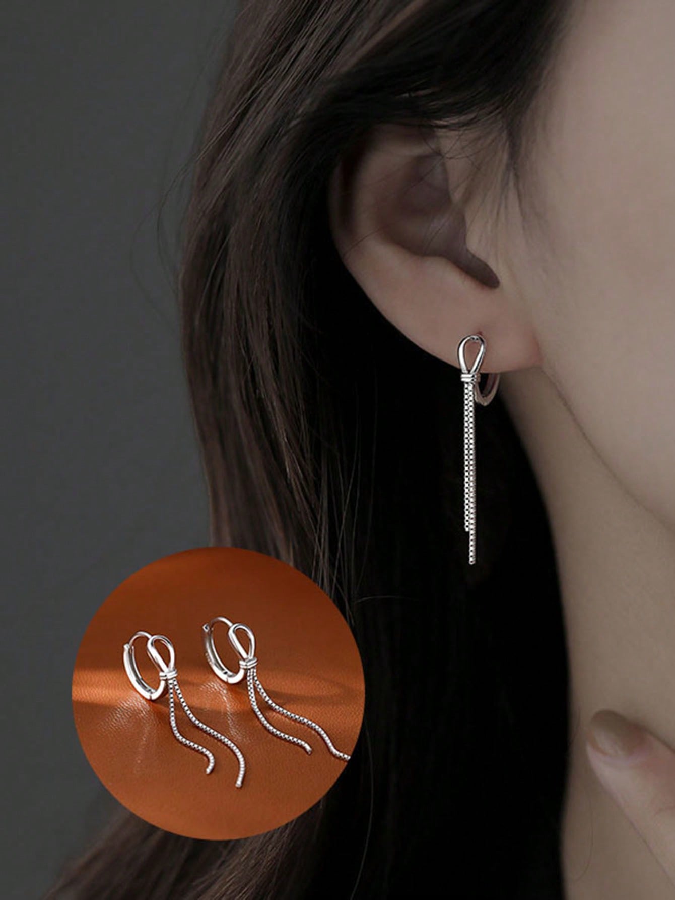 1 Pair Of Cool And Luxurious Exquisite And Versatile S925 Sterling Silver Knotted And Hollowed Out Long Tassel Earrings For Women To Give As A Gift To Their Girlfriends And Goddesses-Silver-1