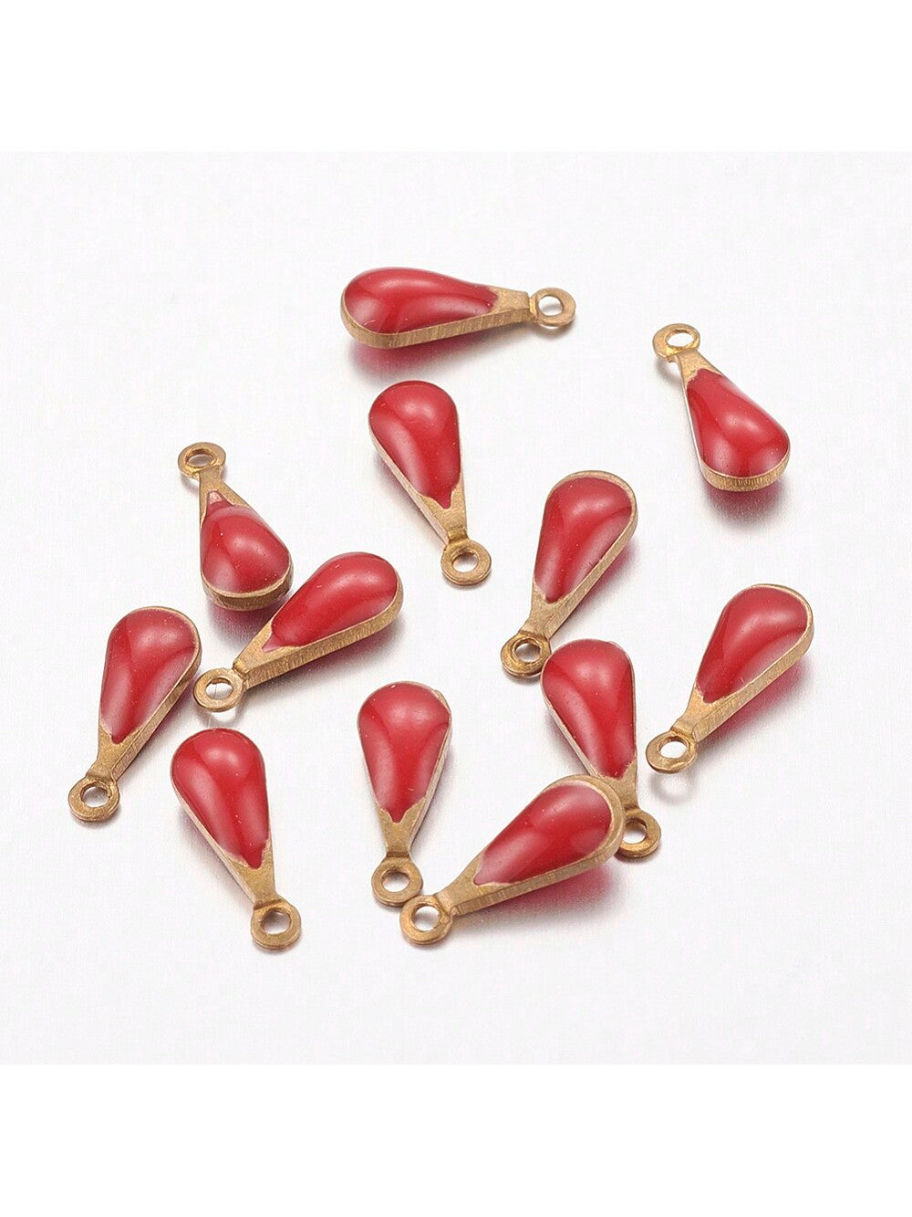 20pcs 11x4x3mm Antique Brass Enamel Teardrop Charms For Diy Making Bracelet Necklace Earrings And Other Jewellery Making--1