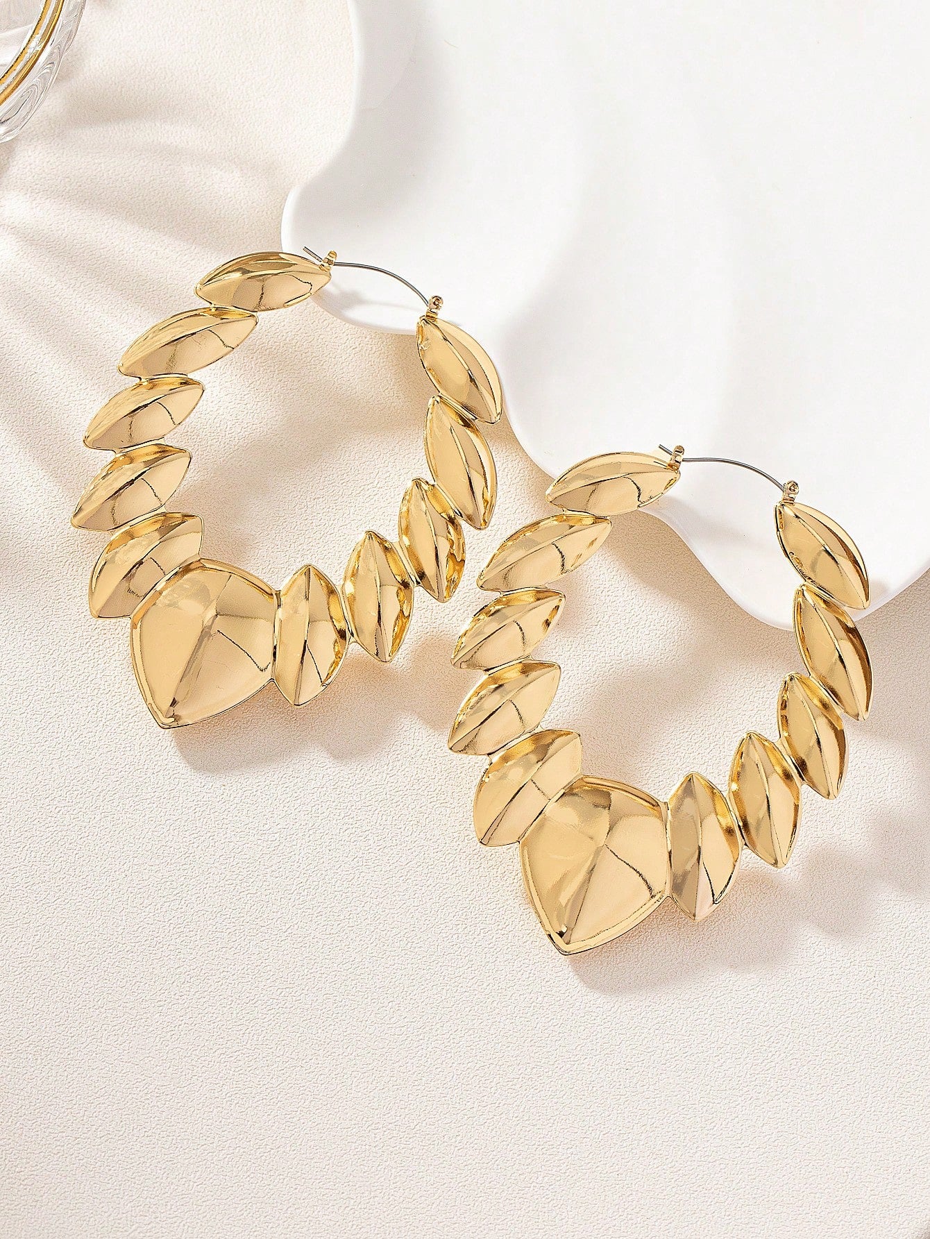 1pair Fashionable & Exquisite & Minimalist & Classic & European & American Style All-Match Hoop Earrings-Gold-1