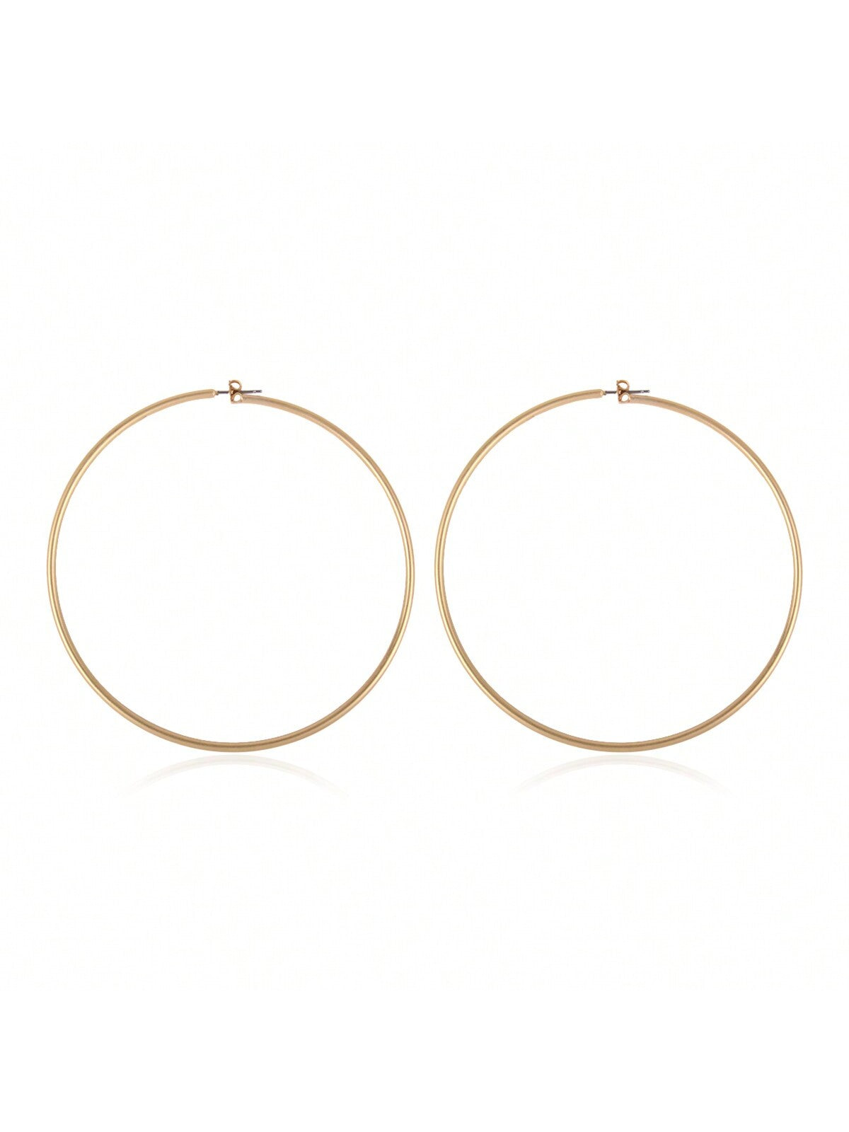 Wire Hoop Earrings-MATTE GOLD-1