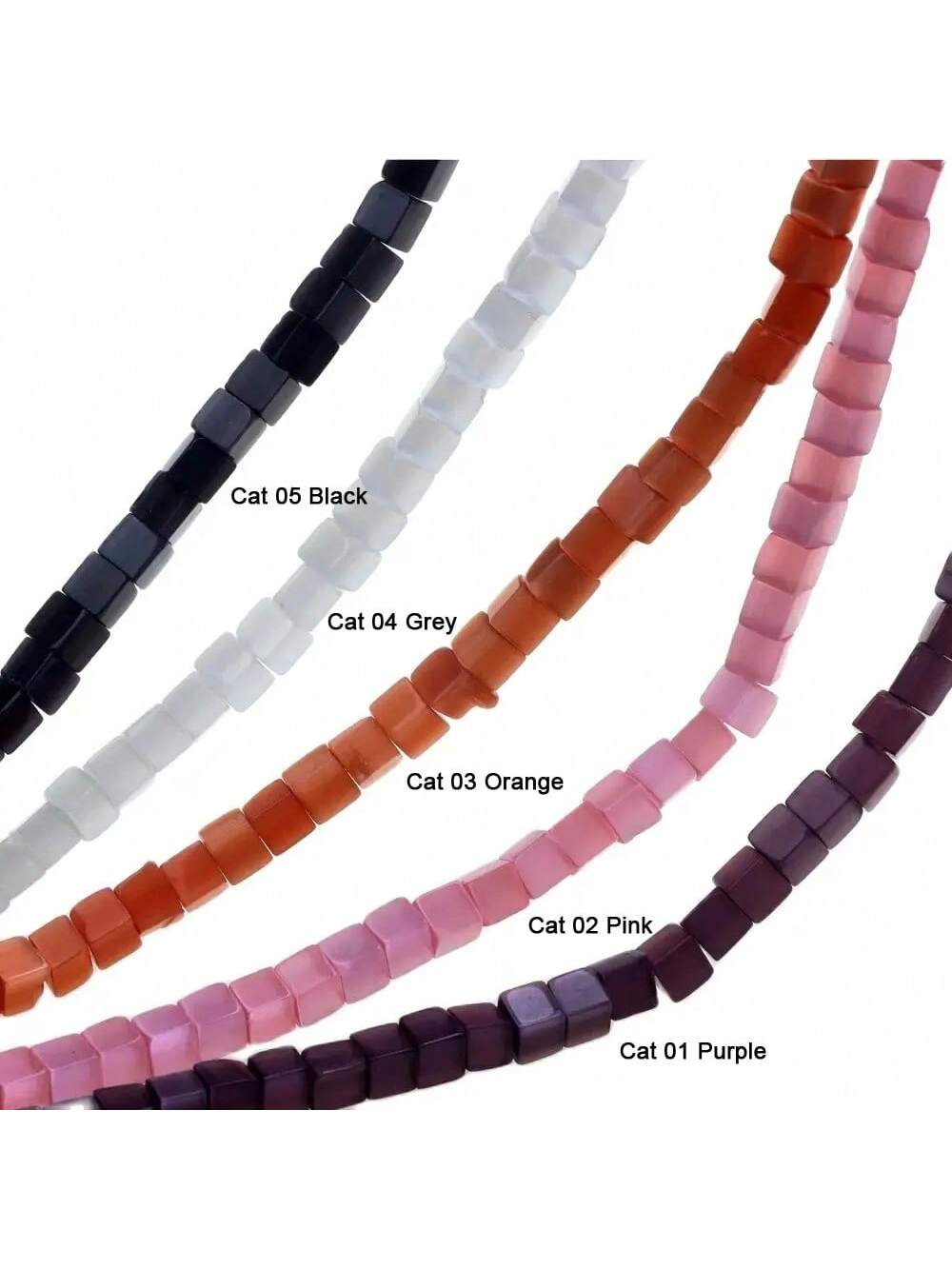 Multicolor Cat'S Eye 4MM 25G/Bag Irregular Cube Glass Beads DIY Necklace Bracelet Jewelry Making For Women'S Daily Wearing--1