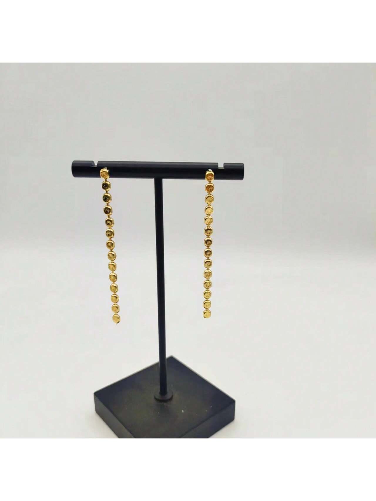 Korean Version Fashionable Simple Long Earrings-Gold-1