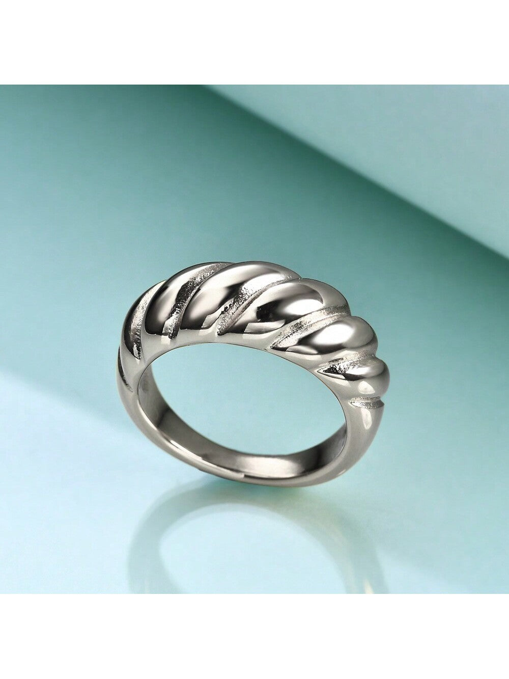 Personalized Twist Rope Women's Jewelry Ring Elegant Fashion Bakery Ring Women's Accessories Bridal Wedding Party Ring Gift-Silver-1