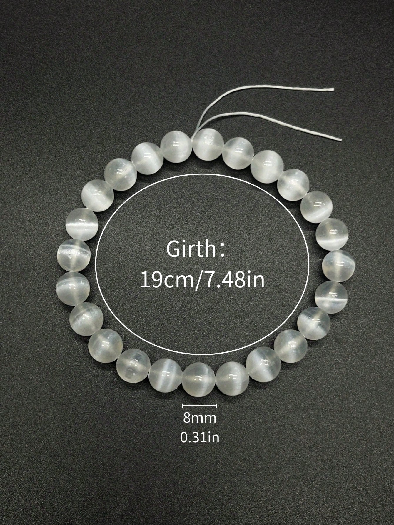 1pc Simple Gypsum Stone Beaded Bracelet Suitable For Women'S And Students' Daily Wear--1