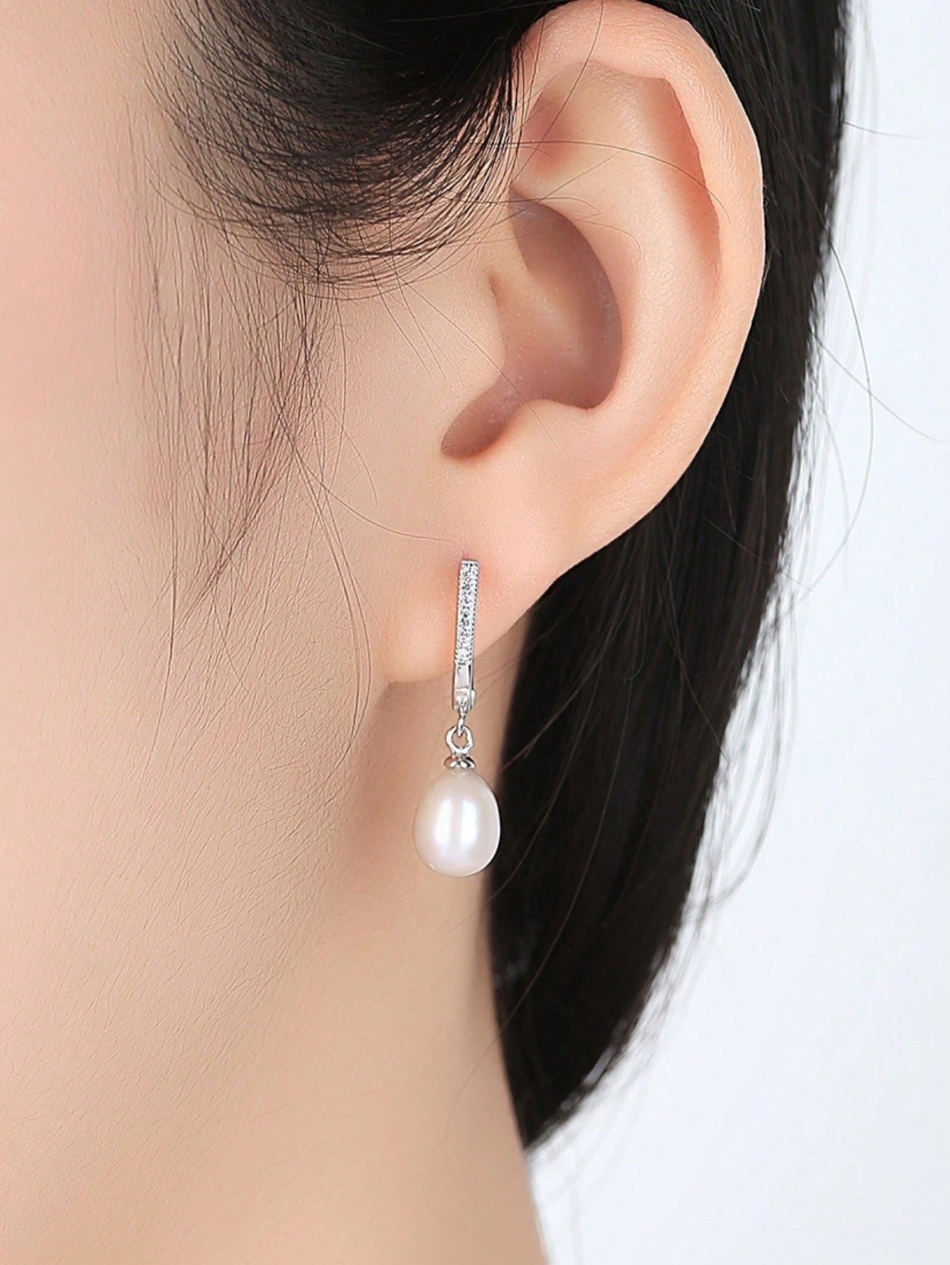 1pair Elegant, Stylish And Graceful S925 Silver & Ia Stud Earrings, Suitable & Essential For Various Formal Events. S925 Silver Inlay, Hypoallergenic And Handmade Inlay Technique. Simple And Atmospheric Style For Work And Banquet, Great For--1