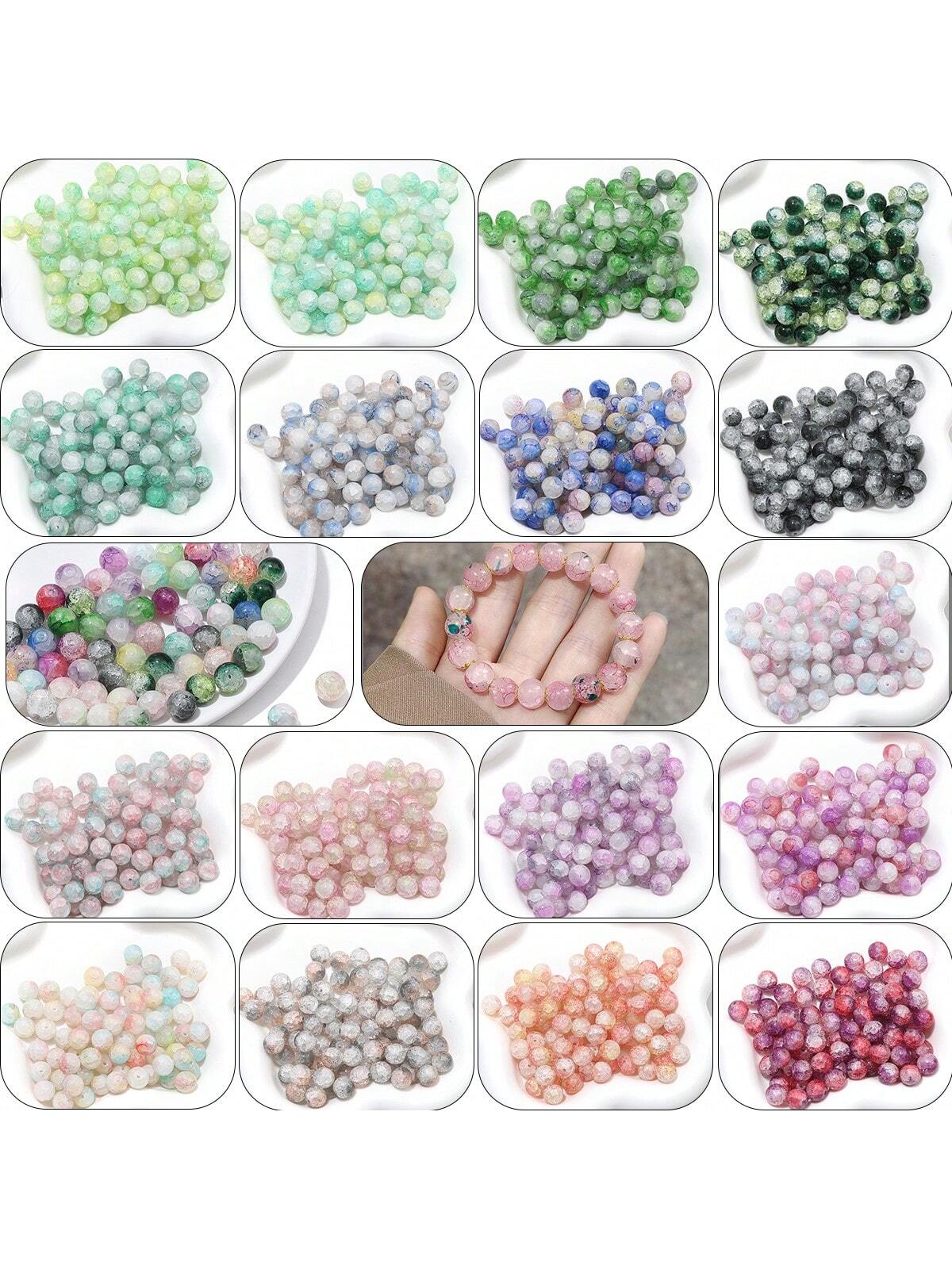 20/50pcs Glass Beads With Double Gemstone Design For Diy Bracelets And Necklaces, Spring--1