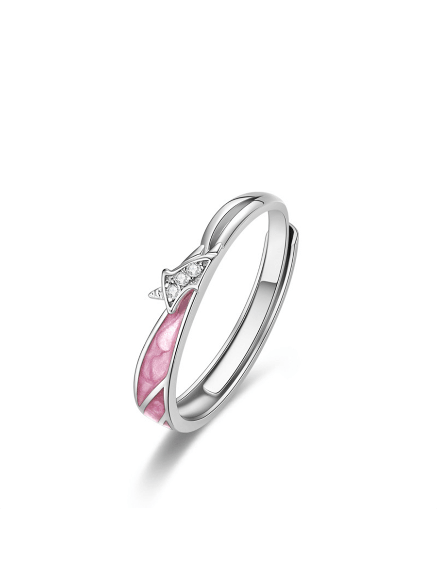 Unicorn Couple Ring, 925 Sterling Silver Ring, Men Creative Pair Ring, Valentine's Day Gift-Pink-1