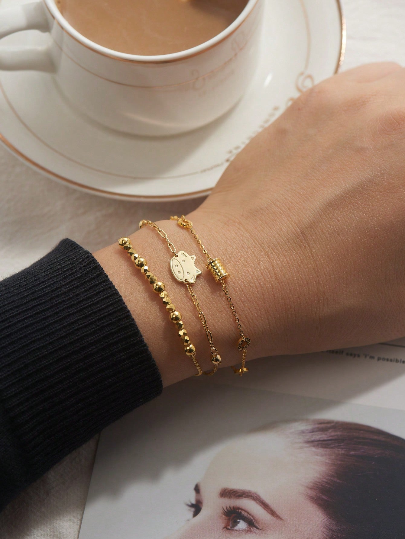 1 P Luxury 925 Silver Women Bracelets Plated Gold Bracelets For Valentine'S Day Gifts-Yellow Gold-1