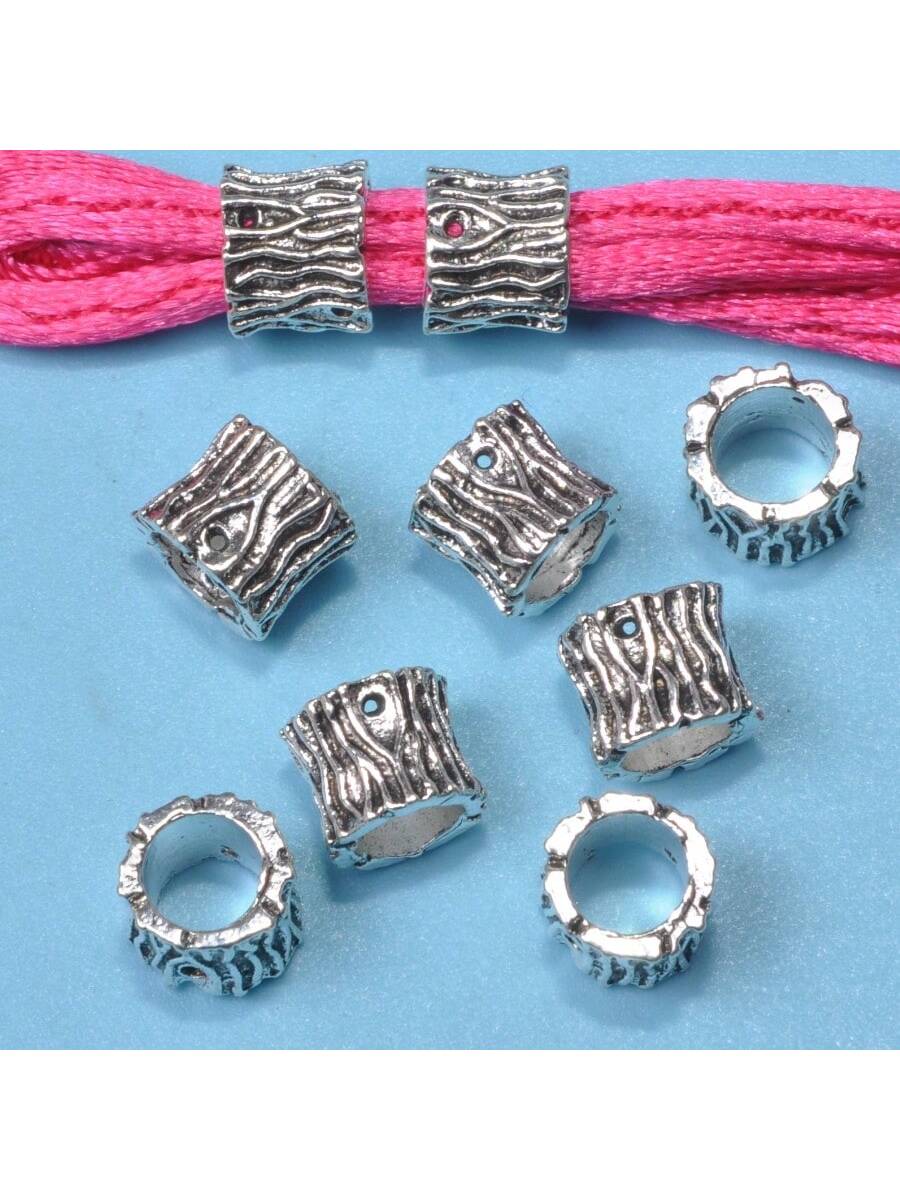 Silver Beaded Necklace Bracelet Pendant Spacer Bead Connector & Diy Jewelry Making Accessories-Antique Silver-1