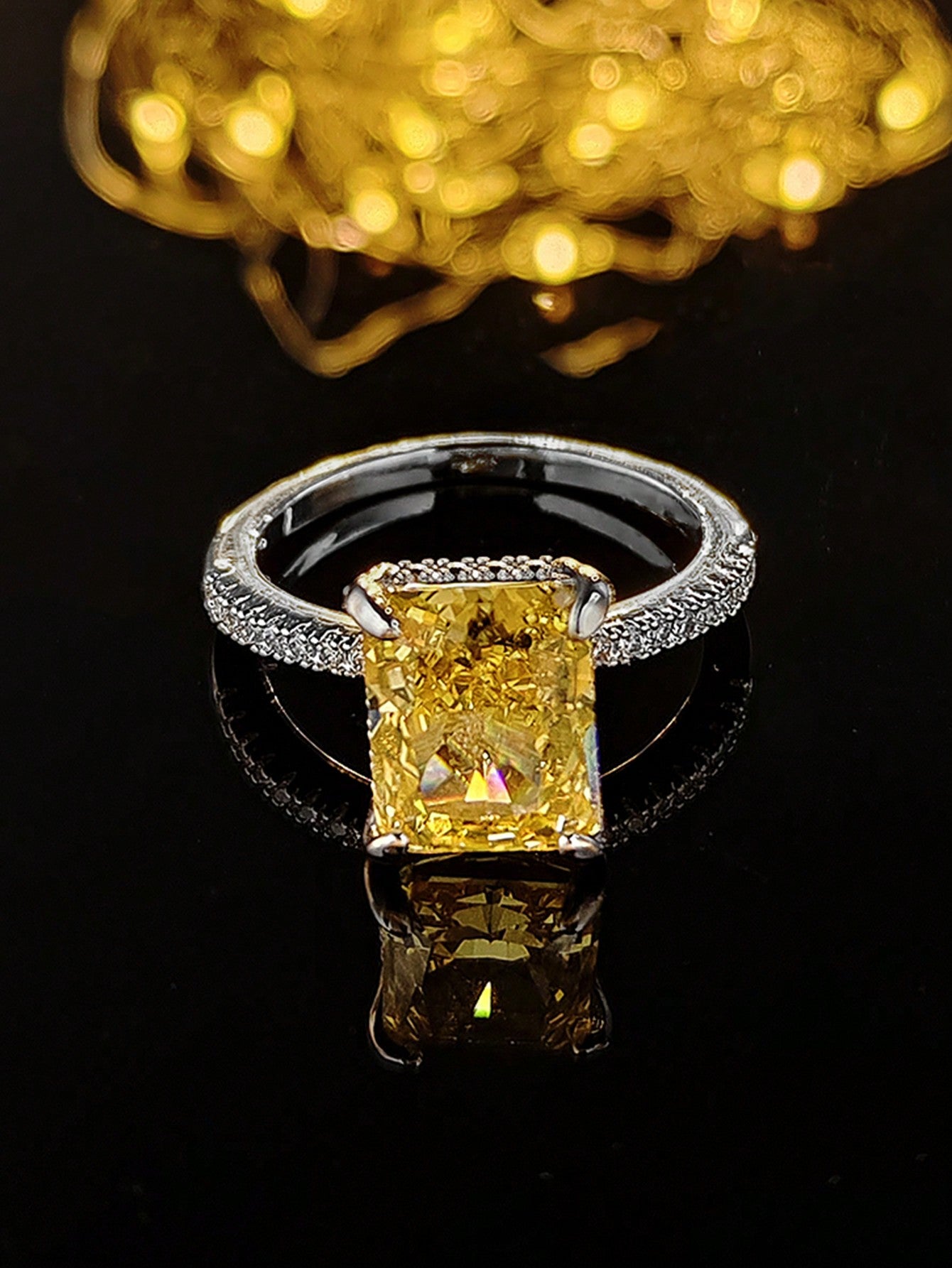 2023 New Design Luxury Ring For Women Wedding Engagement Finger Lady Gift Jewelry R7233-Yellow-1