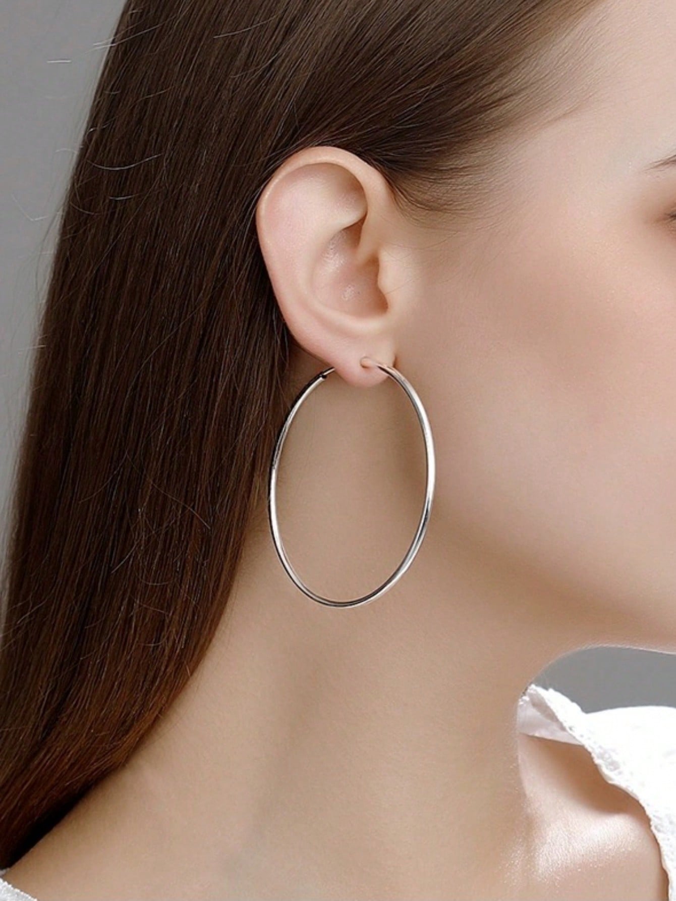 Clip On Big Hoop Earrings Stainless Steel Spring-Loaded Clip On Earrings For Women Fake Hoop Earrings For Non-Pierced Ears--1