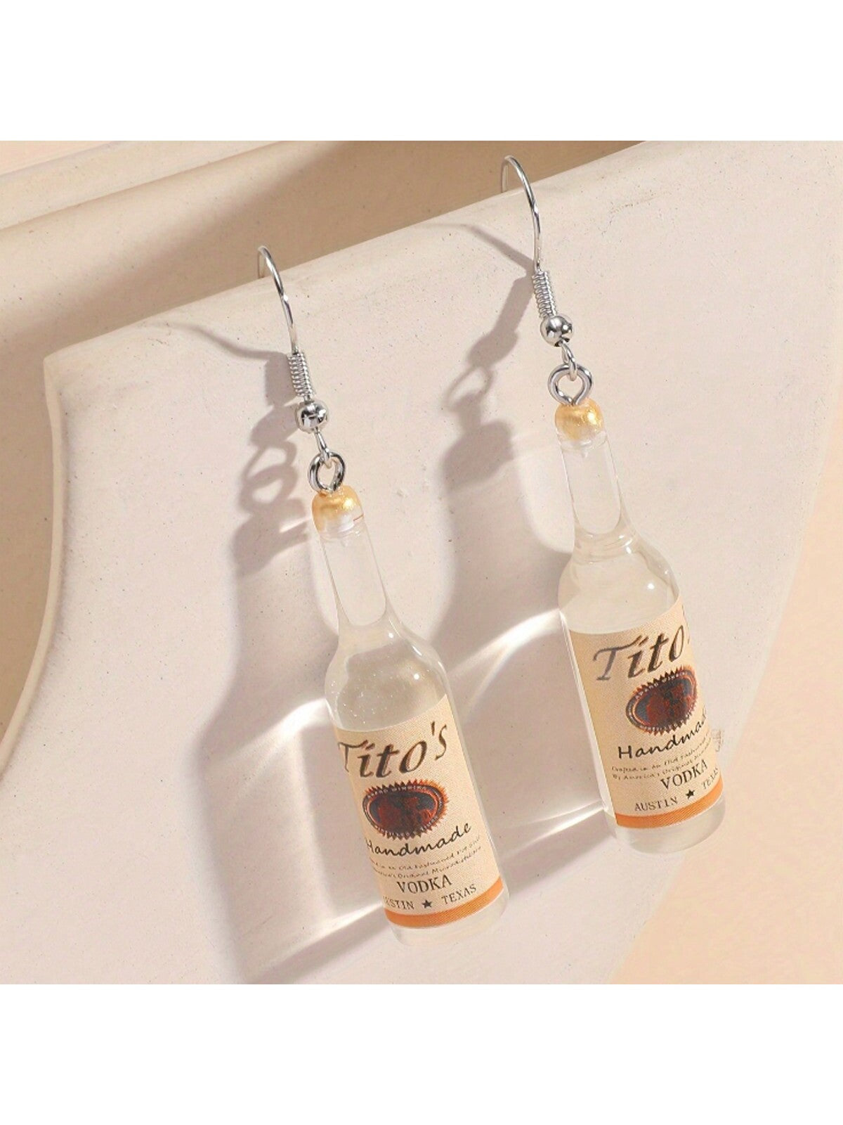 Wine Bottle Design Dangle Earrings Resin Jewelry Nightclub Party Ear Ornaments Trendy Female Gift-White-1