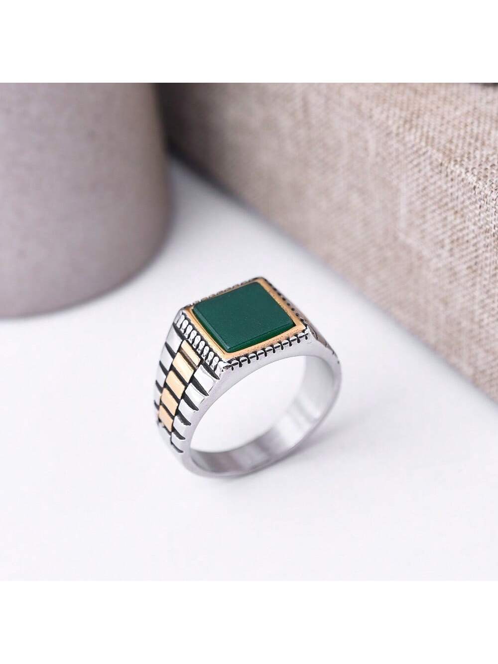 Valentine's Day Gift Couple Rings Men And Women Sizes Large, Unique Designers, Vintage Square Shaped, Ancient Style, Trendy, And Cool Personality-Ancient Bronze-1